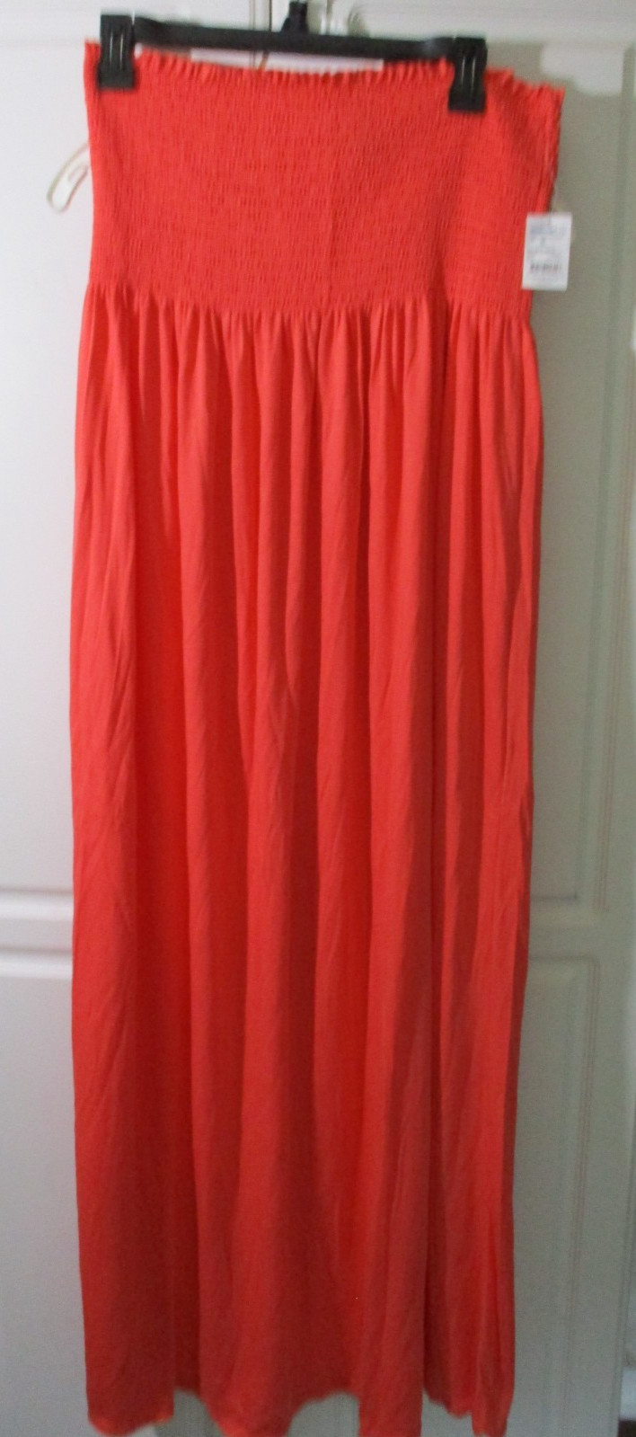 SAUCI~ Coral STRAPLESS LONG BANDEAU MAXI DRESS Women’s XL~NWT