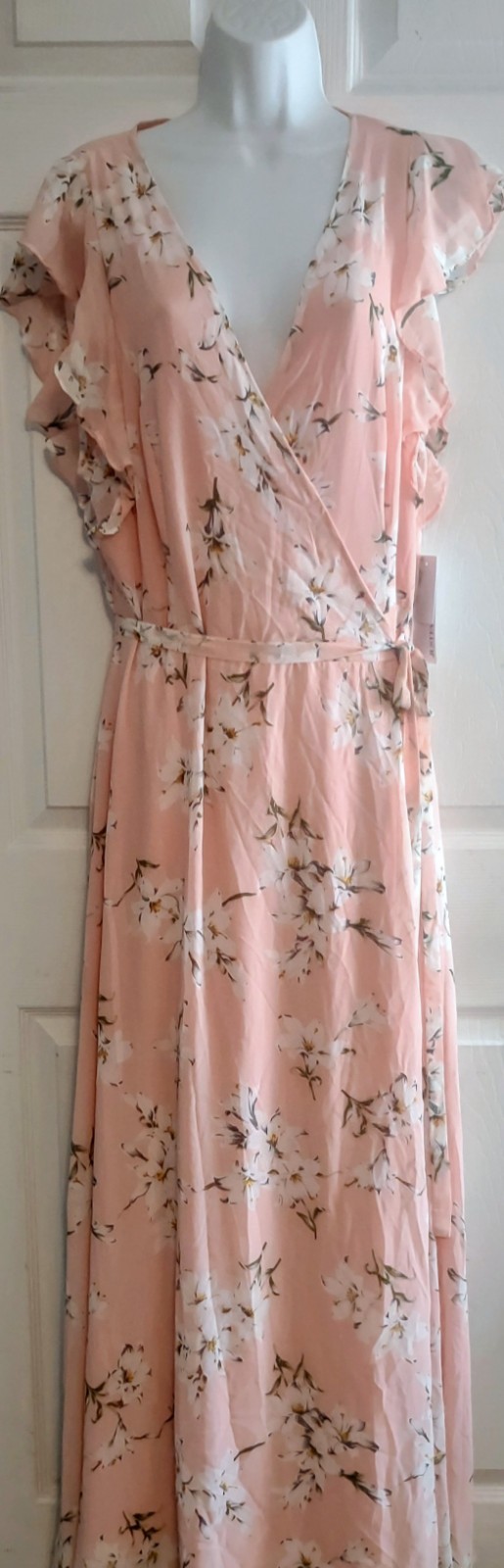 JUSTFAB NEW WITH TAGS Pink, Floral Print ,Wrap Dress Women’s Size 2X