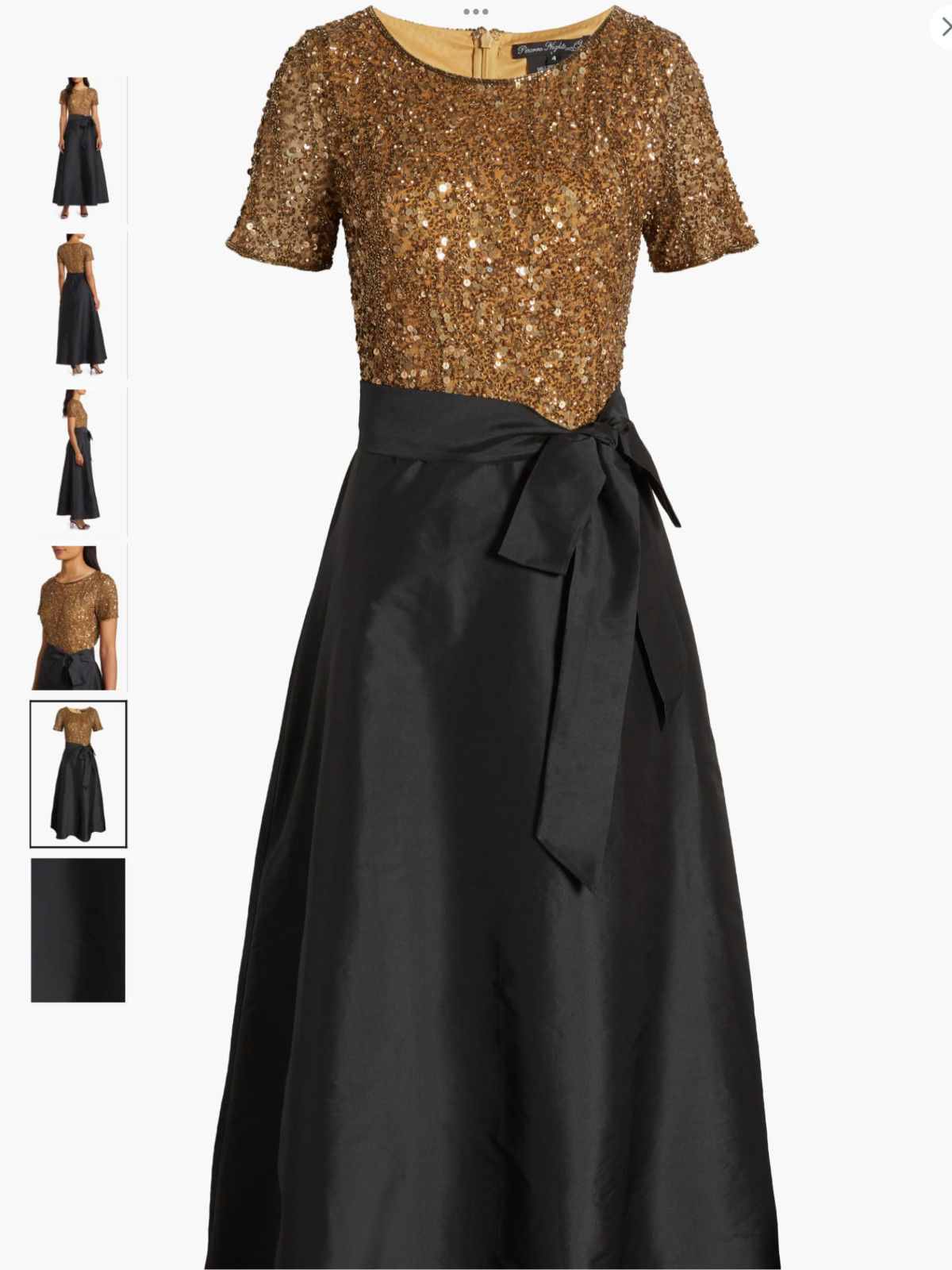 NWT Pisarro Nights Beaded Bodice Mixed Media Gown, size 10, $268