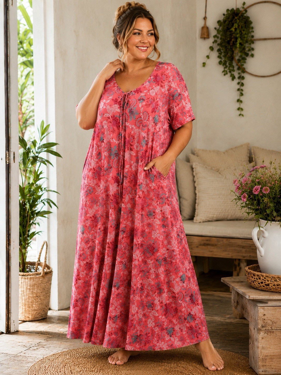 Only Necessities Muumuu House 18/20 Dress Floral Maxi Cottagecore Lounger HH20