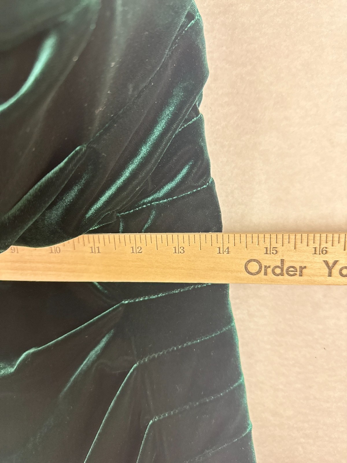 AQUA Strapless Velvet Gown 10 Hunter Green Ruched High Slit Draped Pleated NWT