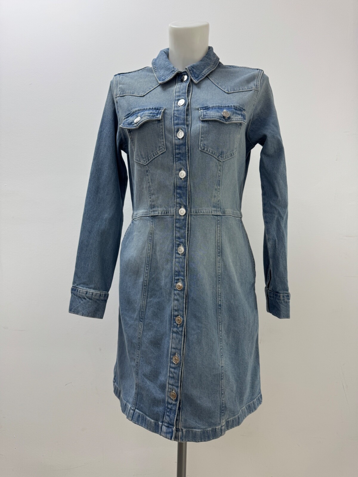 Ladies New Gap Denim Dress With Pockets In 3 colours Size XS S M L XL