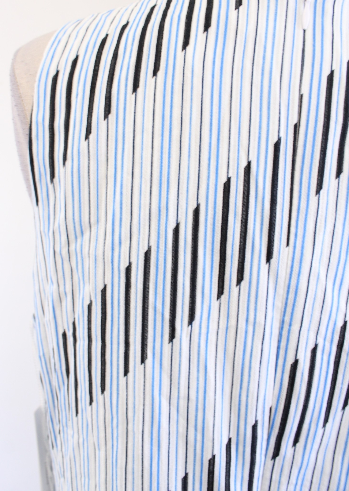 NWT Wisp Stitch Fix Blue White Black Striped Flounce Hem Sleeveless Dress Sz 14