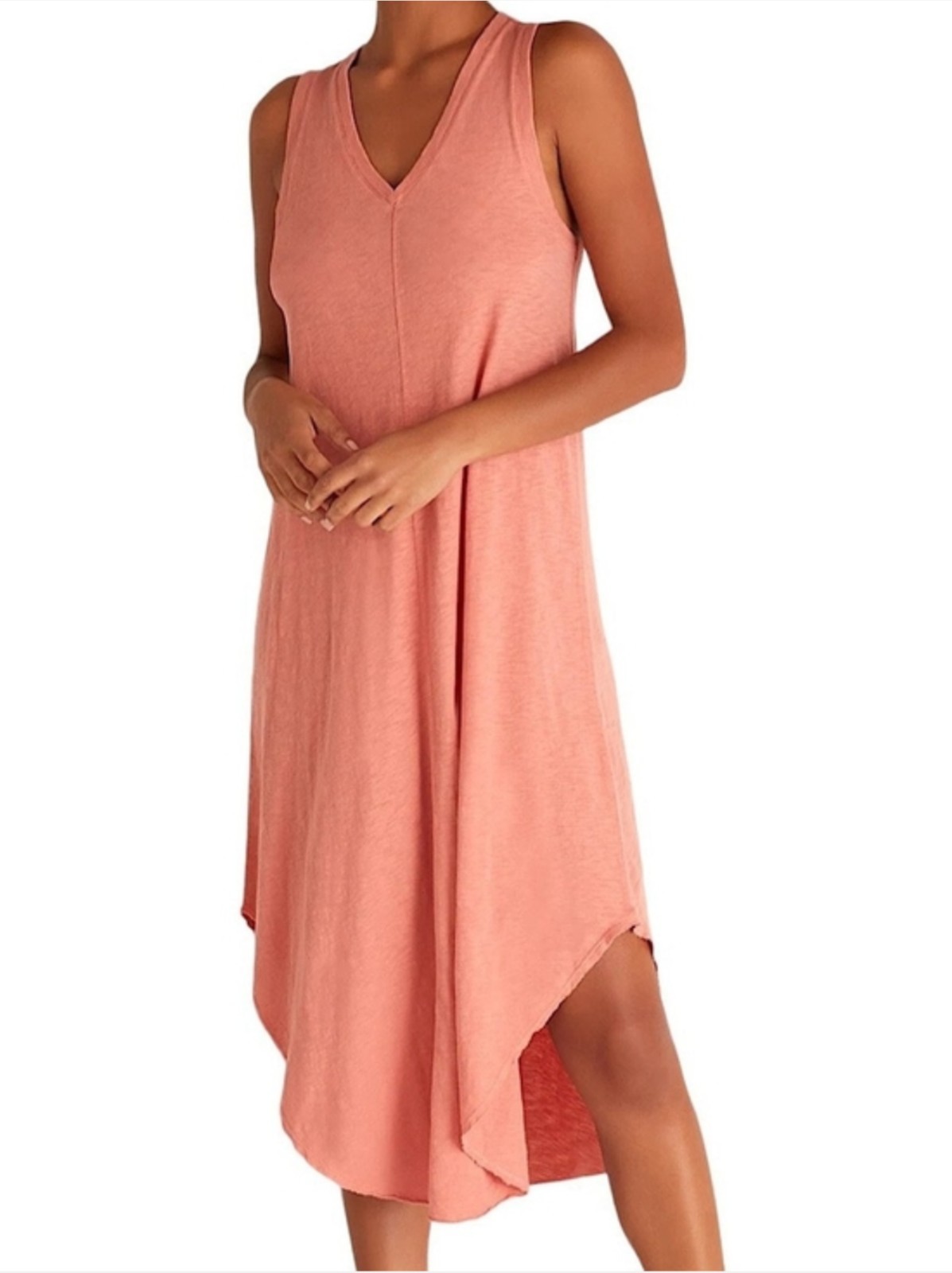 Z Supply The Reverie Dress in the Shade Canyon Rose Large Slub Cotton Knit Midi