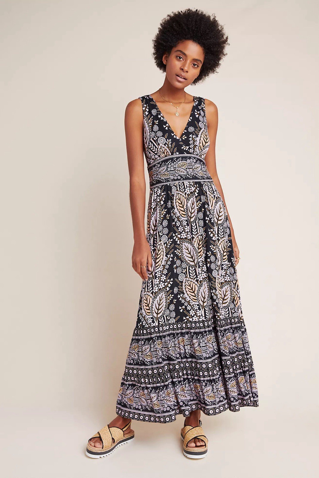 Anthropologie Maeve Giulietta Maxi Dress M Boho Floral Cutout Paisley Blue NWT