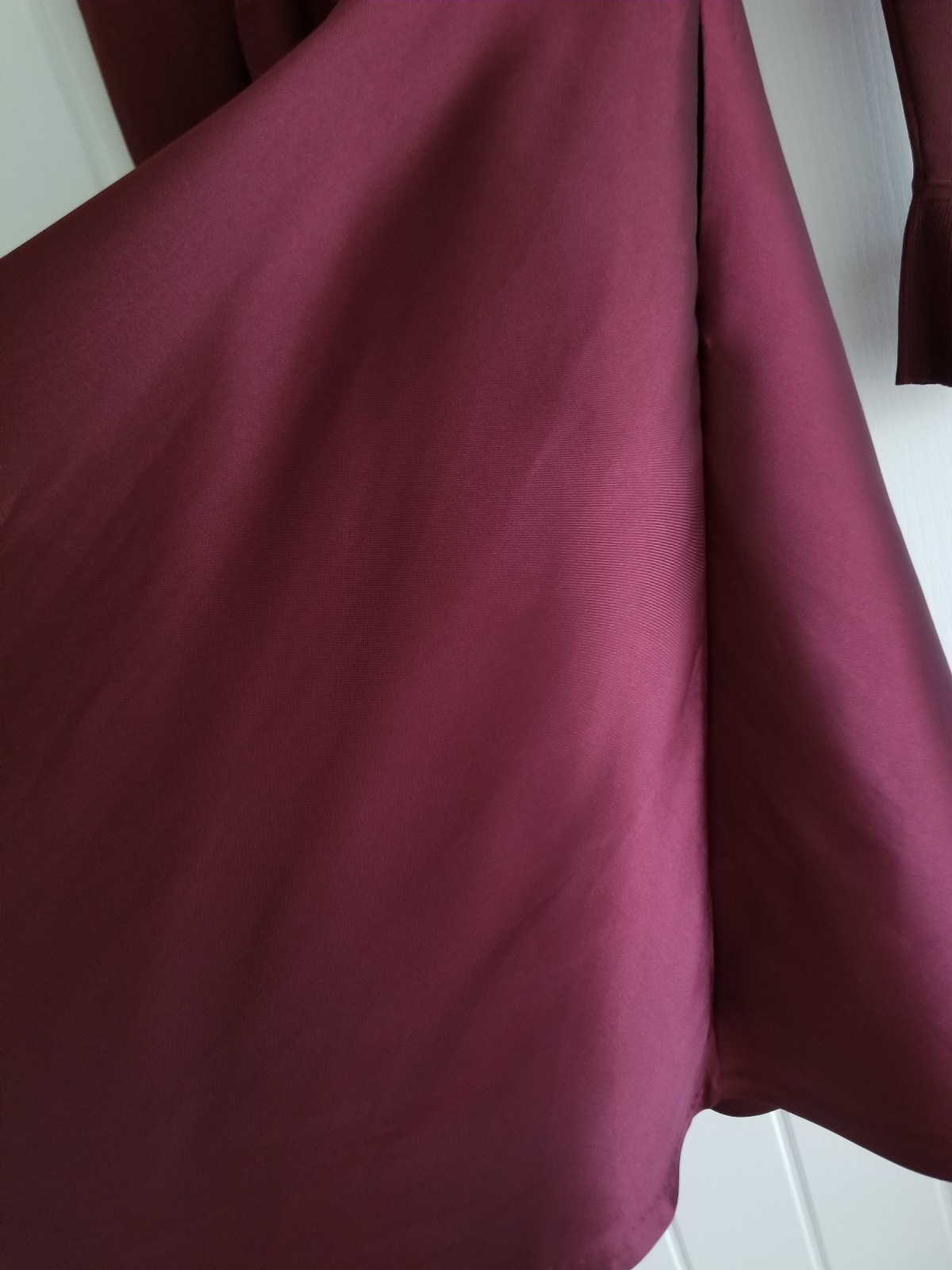 Ted Baker Zadi Midi Dress Knitted Bodice Burgundy Red Long Sleeve Size UK 12 / 3