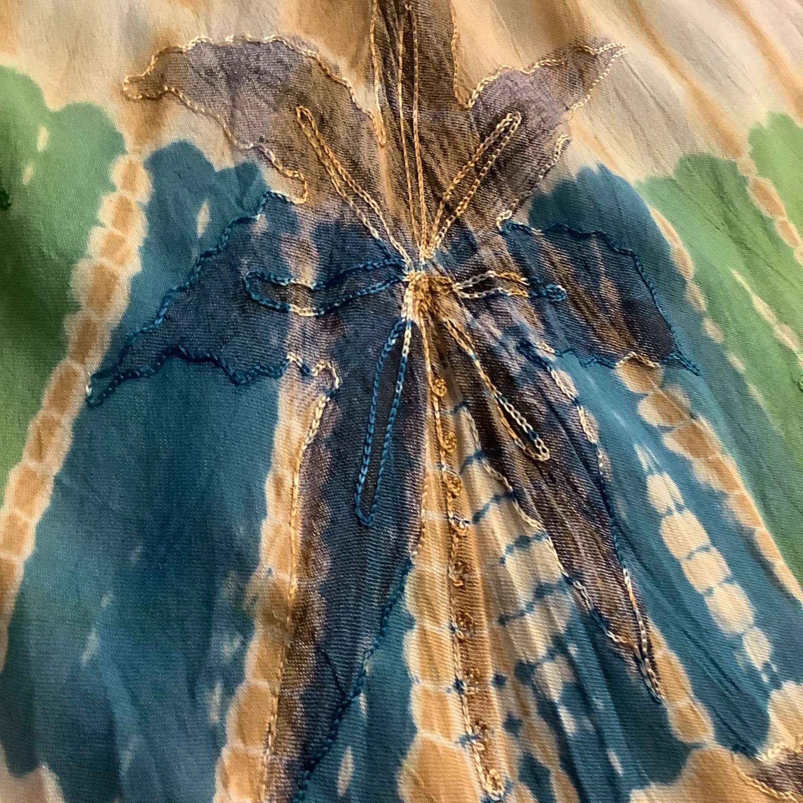 Corte Hindú Womens Multicolor Rayon Dress Free Size 42 Inch Length Boho Summer