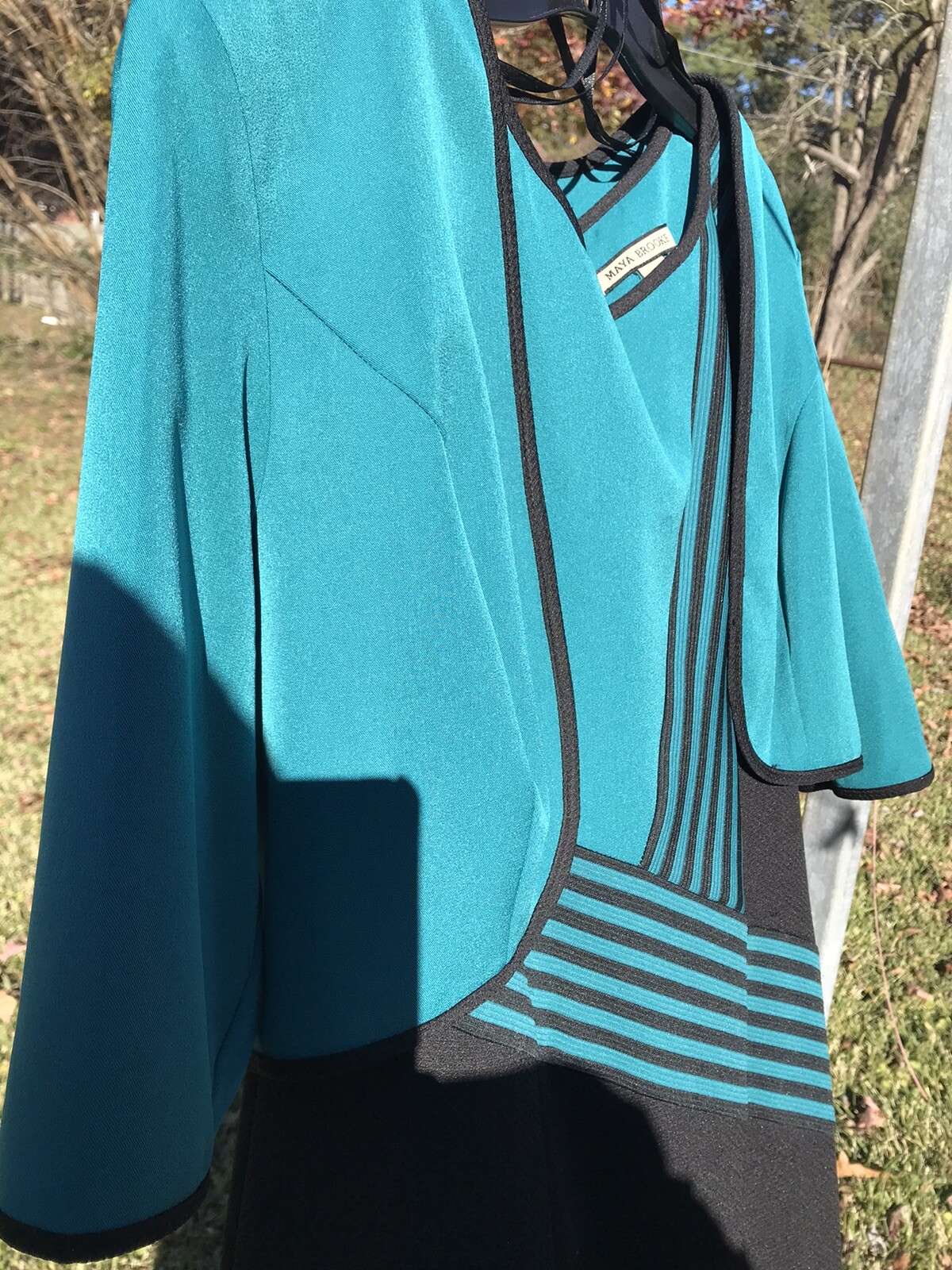 Maya Brooke. jacket dress, Sz 14, Turquoise And Black