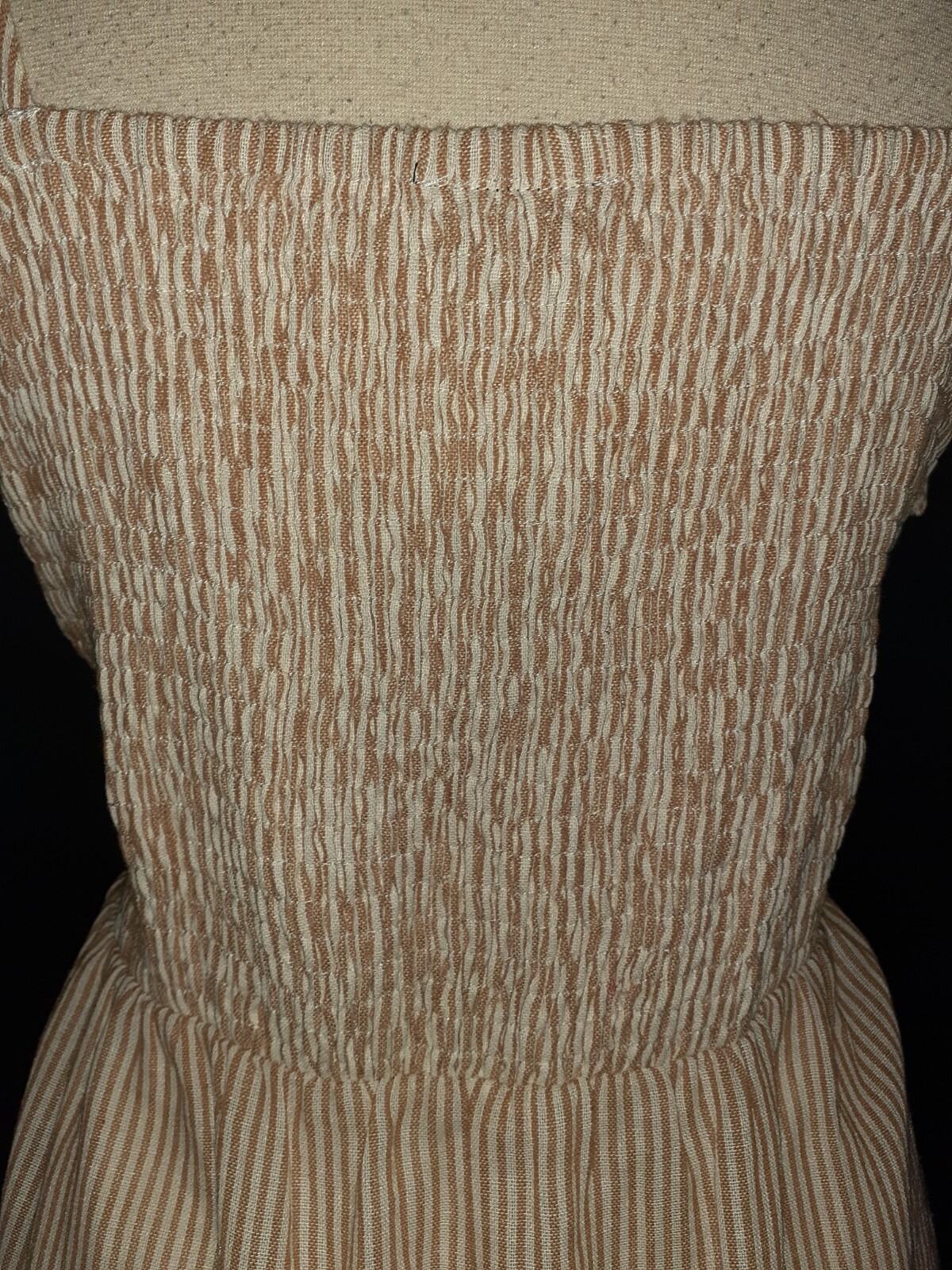 NEW CITY CHIC Plus Size 18W A-Line Dress Brown White Stripes Sleeveless Pockets