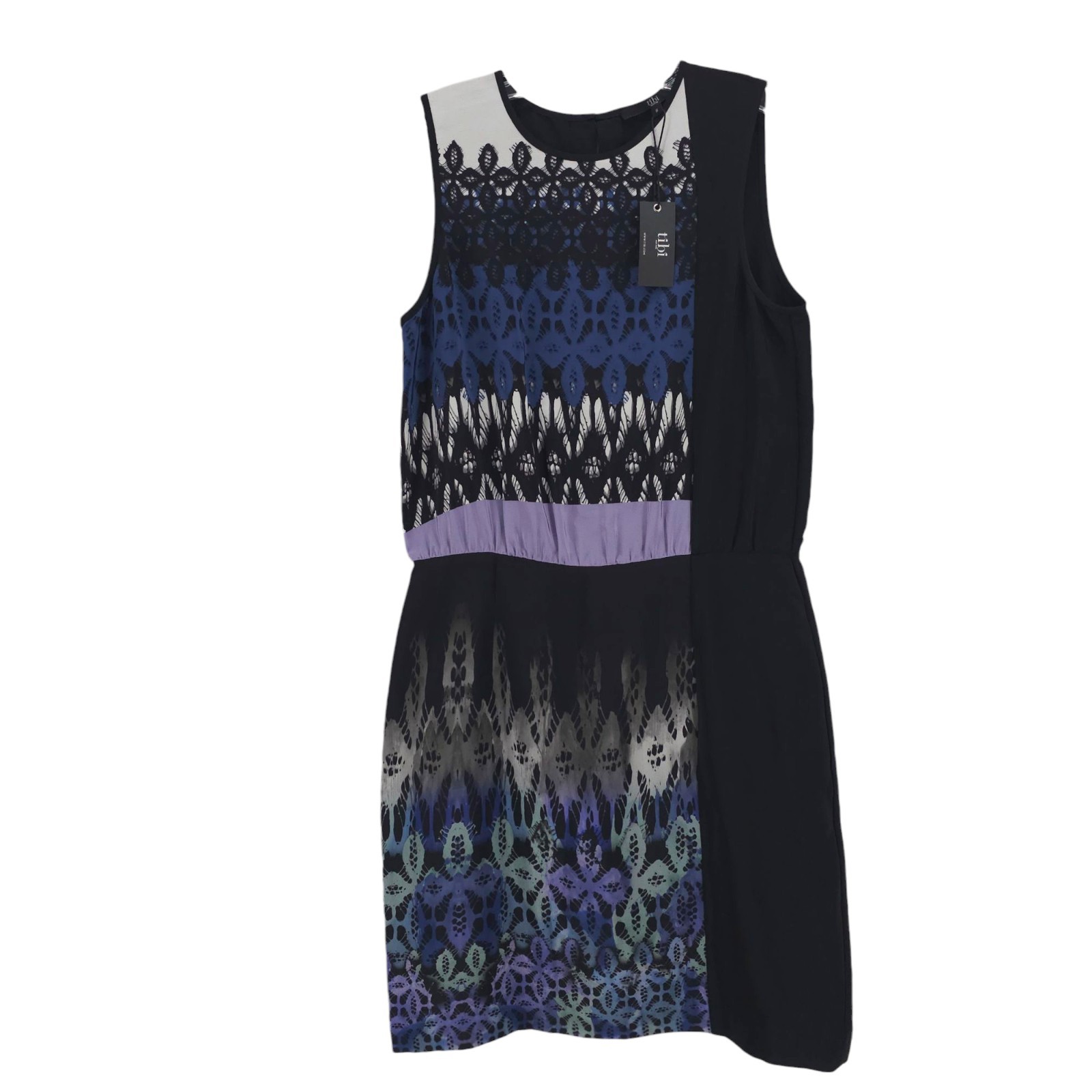 NWT TIBI New York 100% Silk Dress Blouson Geometric Print Size 6