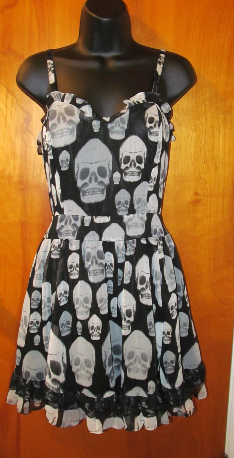 NWT Tripp NYC Daang Goodman Ruffled Dress XXL Skull Grunge Rock Goth Y2K Grunge