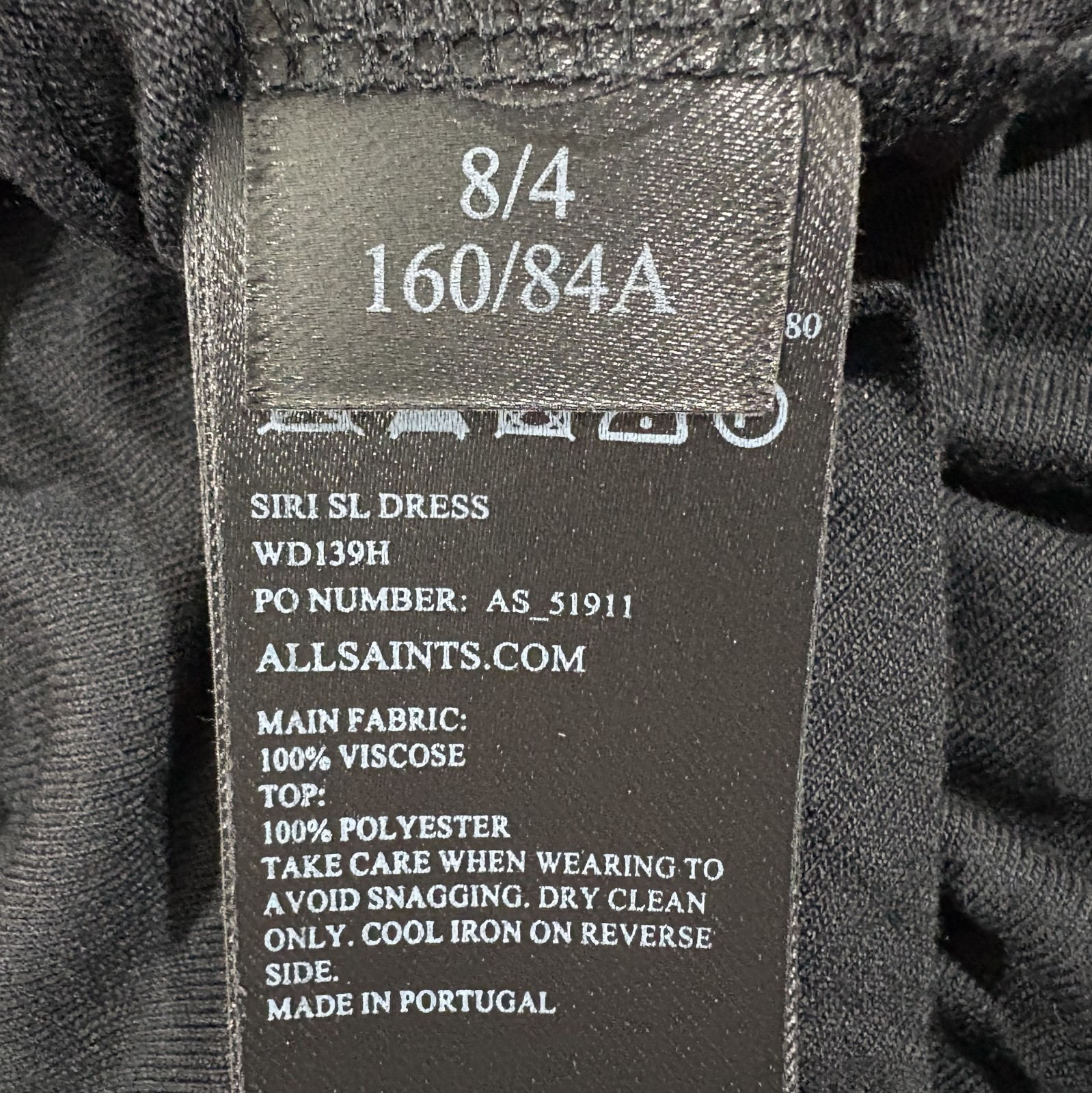 All Saints Black Siri Sleeveless Mini Dress Sheath Blouson Cocktail Grunge Sz 4