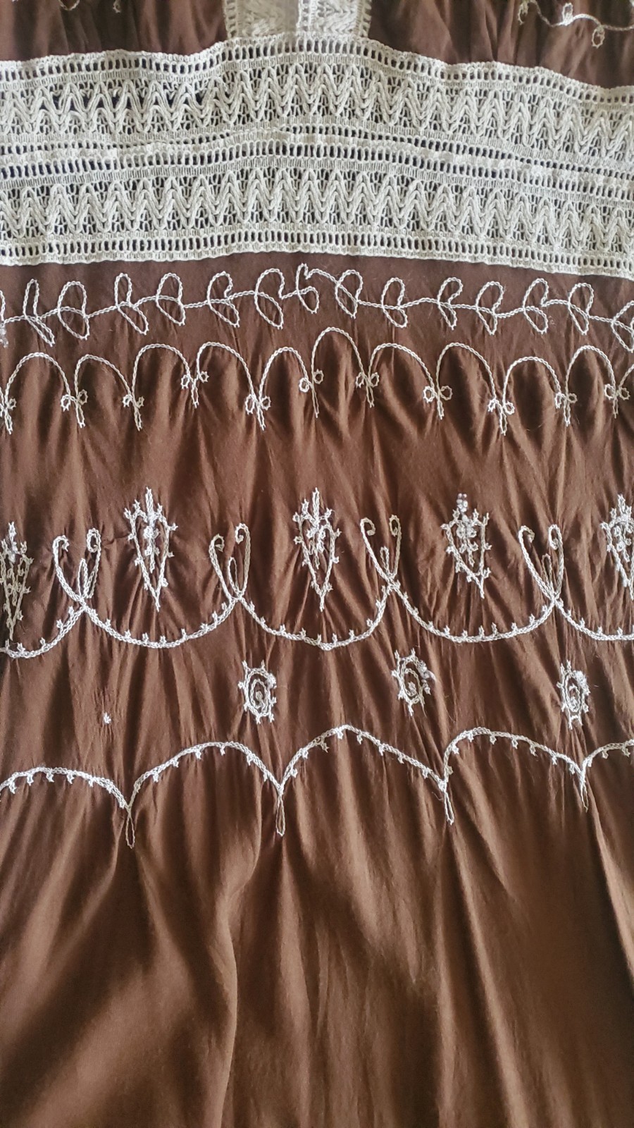 My Choice Size L Boho Embroidered 100% Rayon Halter Dress