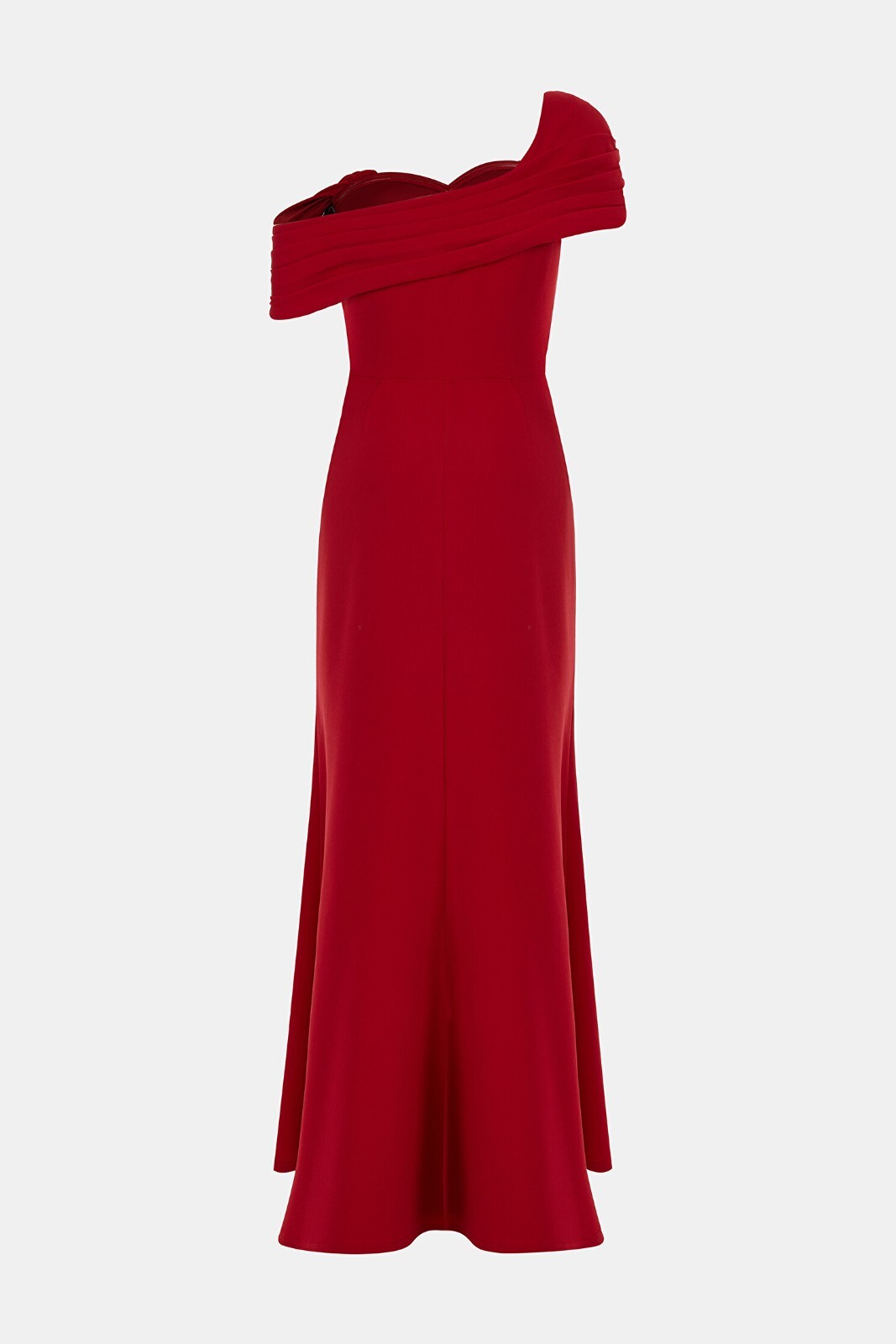 TADASHI SHOJI Scarlet Pleated Draped Ruffle One Shoulder Dress Gown XL = 14/16