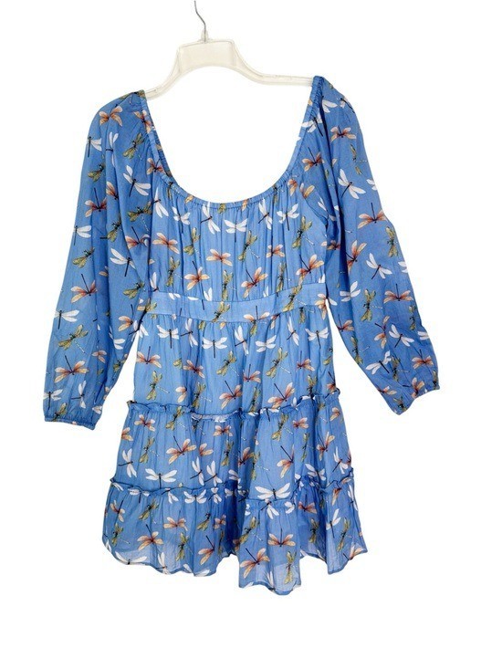 NEW OLIVIA BY LIVRO Cotton Cin Cin Mini Dress Dragonflies XS retail $375