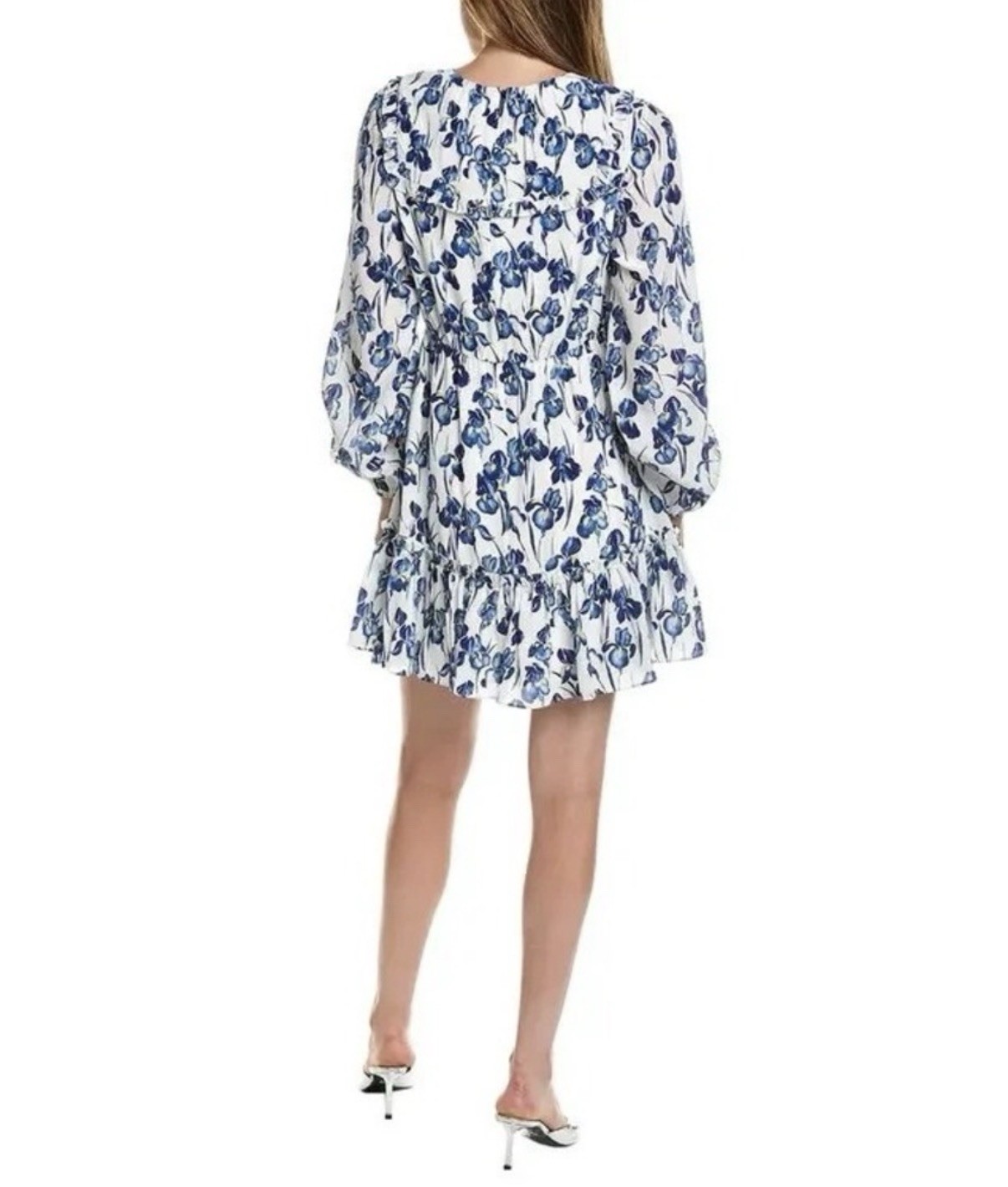 Jason Wu White Blue Yellow Floral Print Silk Dress sz 2