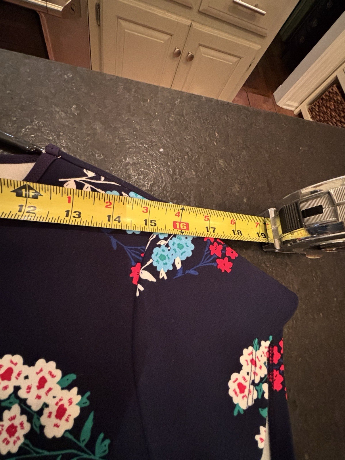 Draper James Women’s Cap Sleeve Dark Blue Navy Floral Slip-On Dress Size 1X