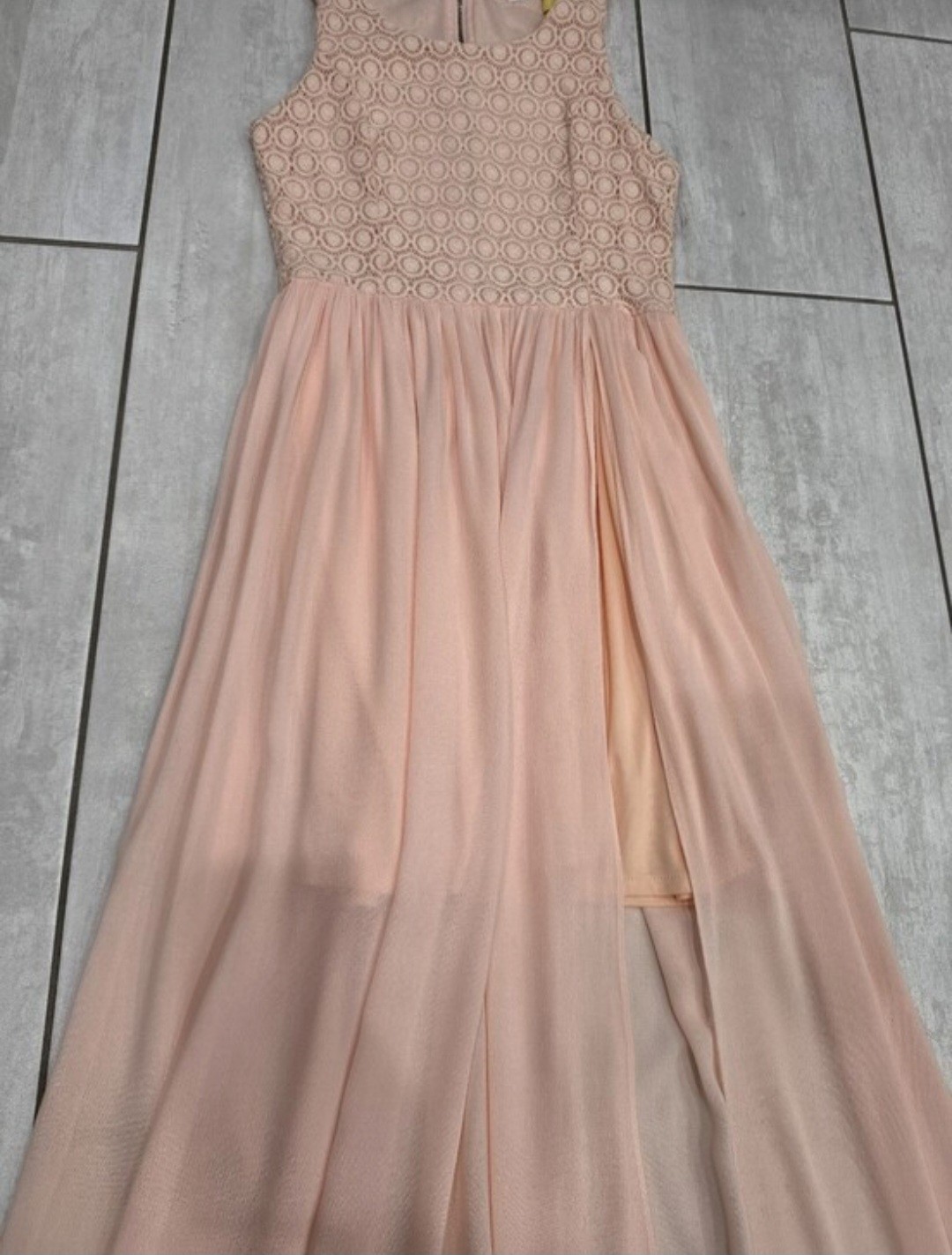 ALTAR’D STATE Beautiful Blush Pink Floral & Flowy High-Low Maxi Dress w/ Slit
