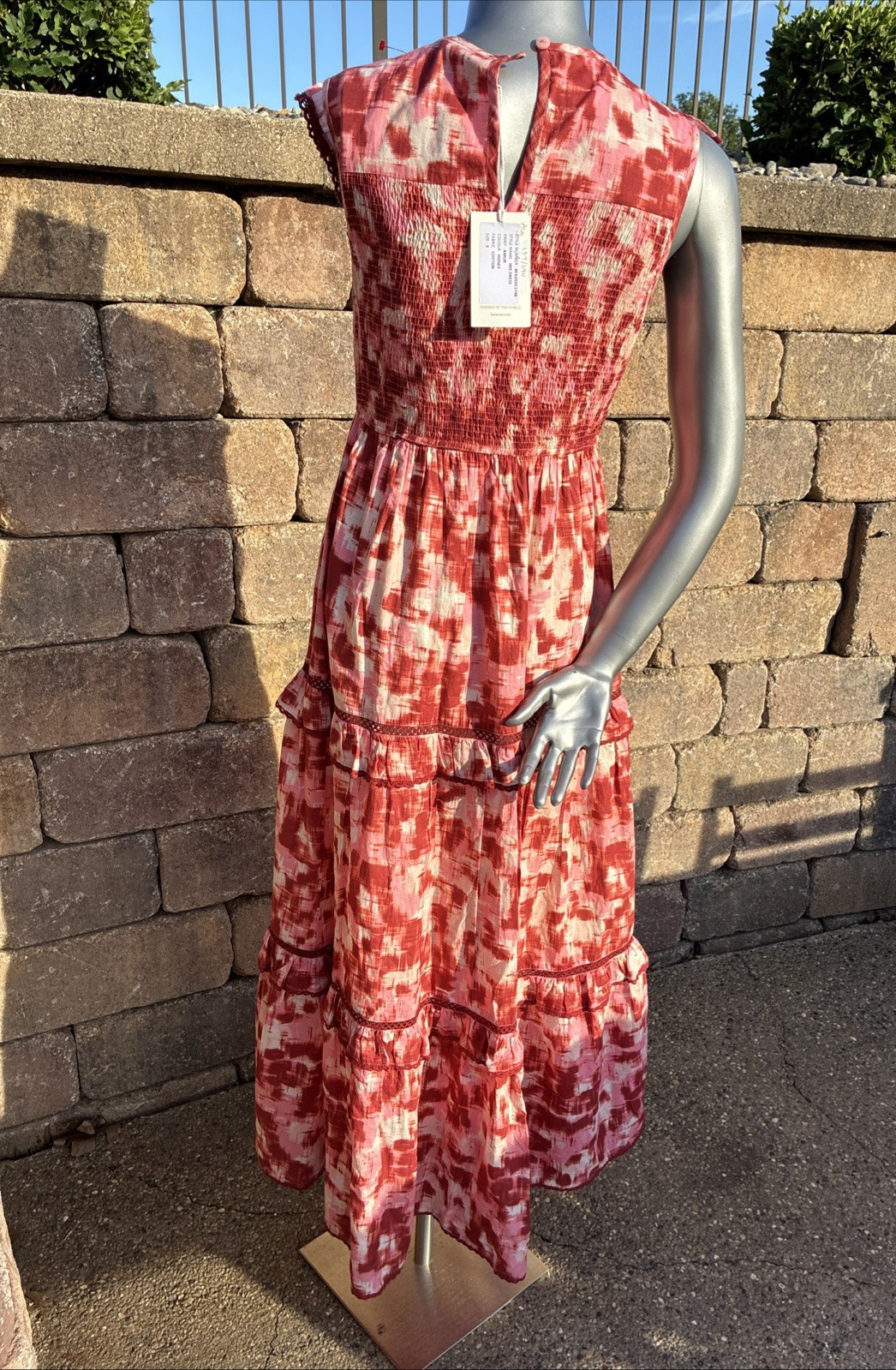 Banjanan S Small Iris Dress Print Cotton Midi