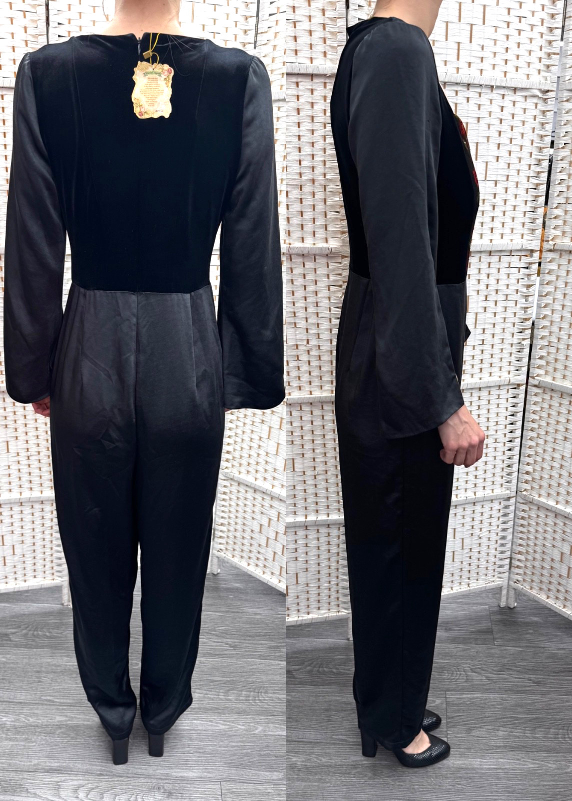 Michal Negrin Full Length Black Elegant Overalls Size -38 – Beautiful.
