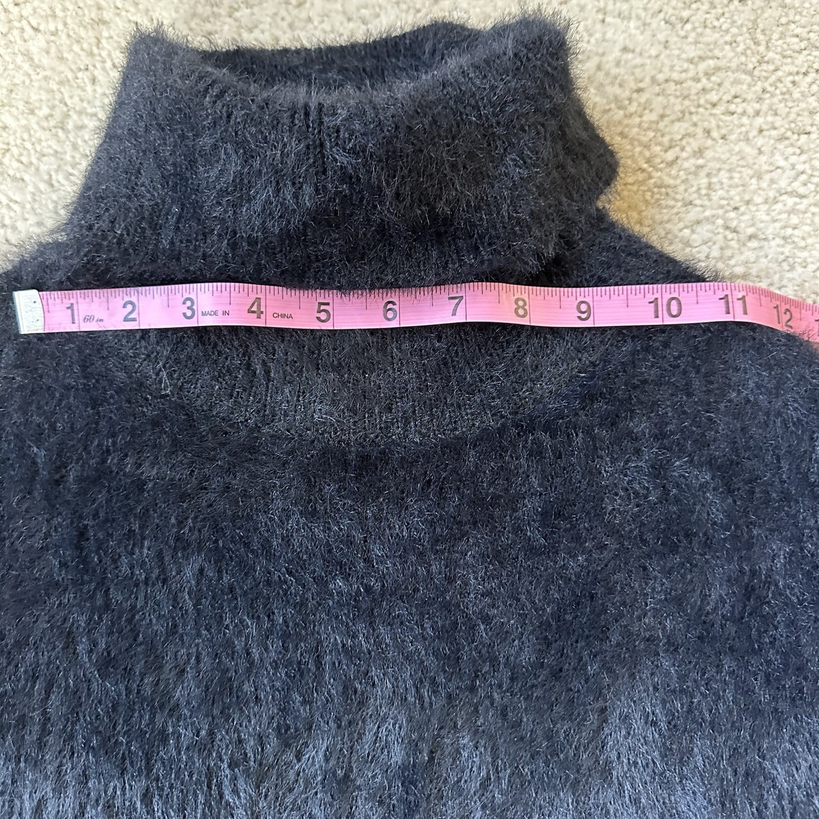 NEW &merci Womens Size Small Black FUZZY Turtleneck Dress WARM Boutique Store