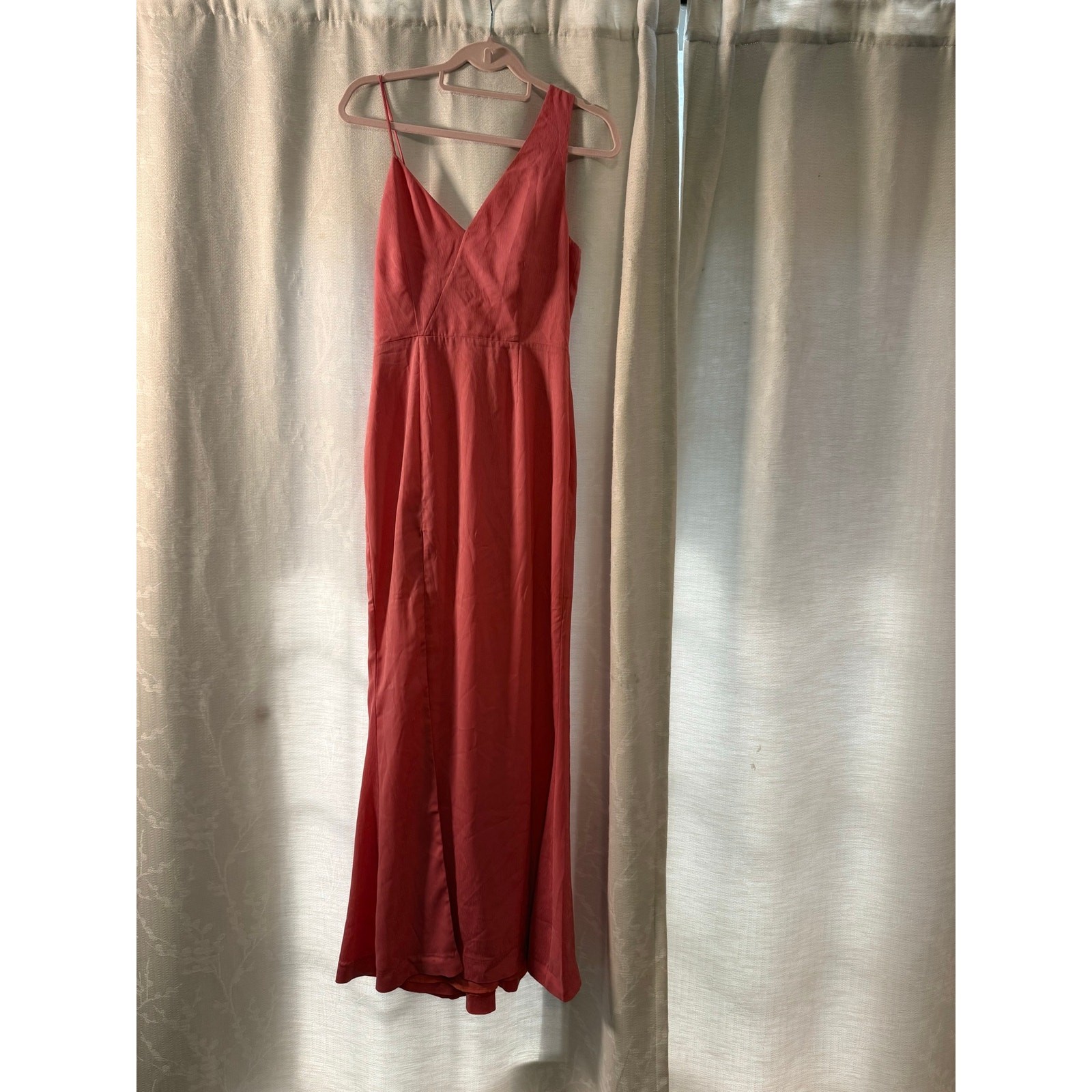NBD Negroni Asymmetrical Strap Gown Pink Jacquard One Shoulder Maxi Dress S