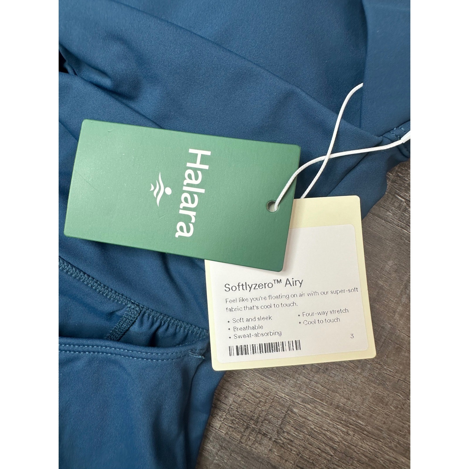 Halara Softlyzero Airy Exercise Dress Teal Blue Halter Twist Back Size M Long