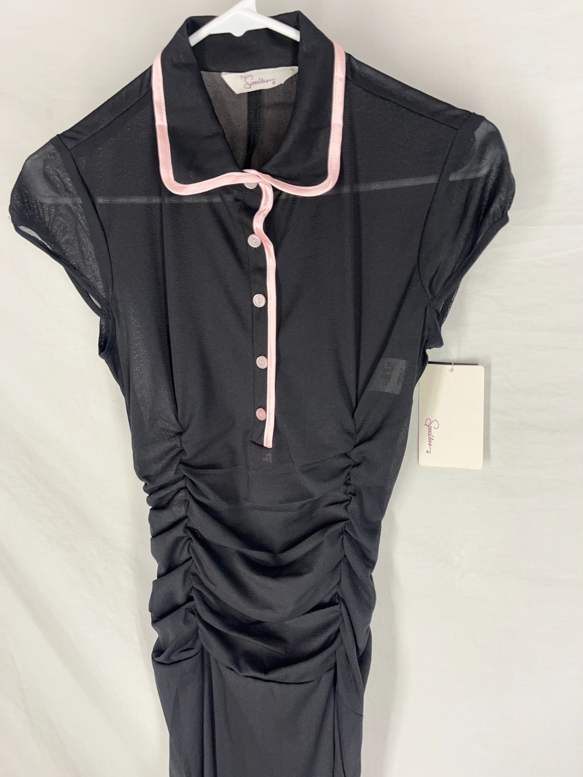 Y2K Speechless Dress M Black Mesh Sheer Whimsi Goth Grunge Vamp VTG NEW