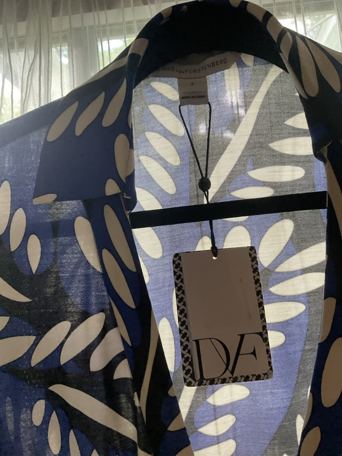 Diane Von Furstenberg DVF New Jeanne Riviera Bud multi-Blue Wrap Dress sz 2 NWT