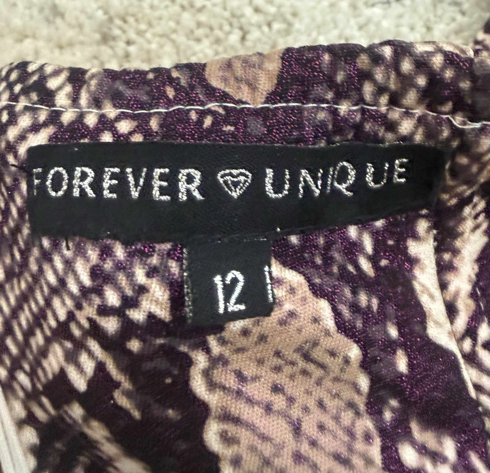 Forever Unique Vintage Bandeau Python Tulip Mini Dress Size12