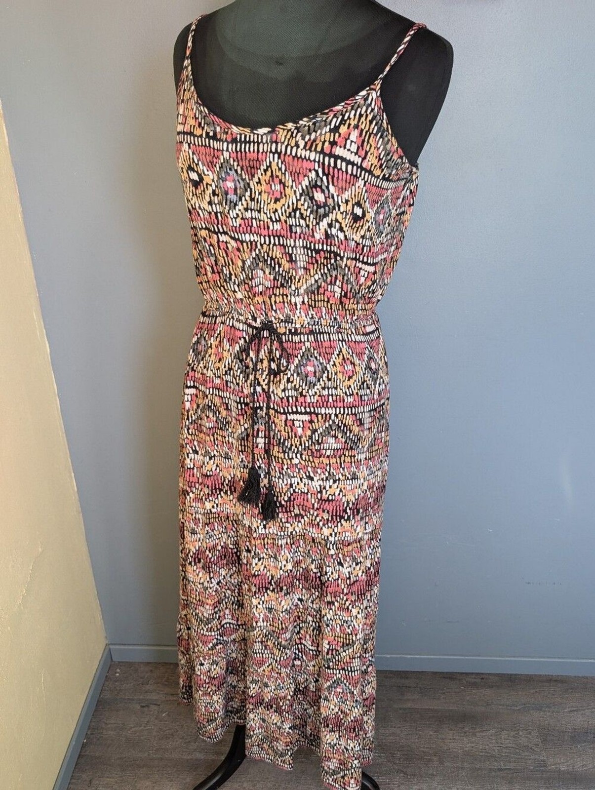 Lightweight Printed Pink Multi-Color Sleeveless Maxi Dress