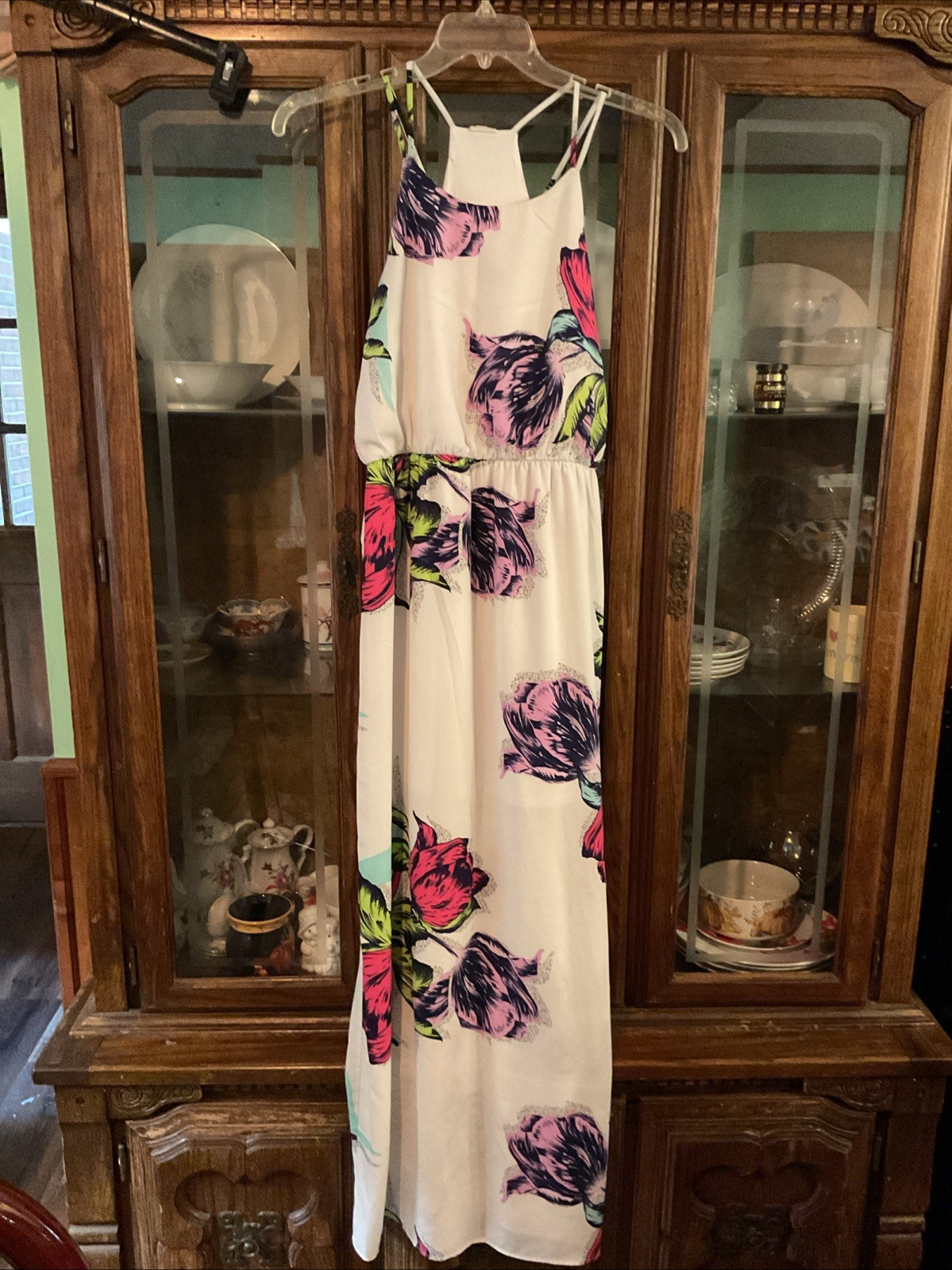 Pink Owl Size Medium Floral Dress A3