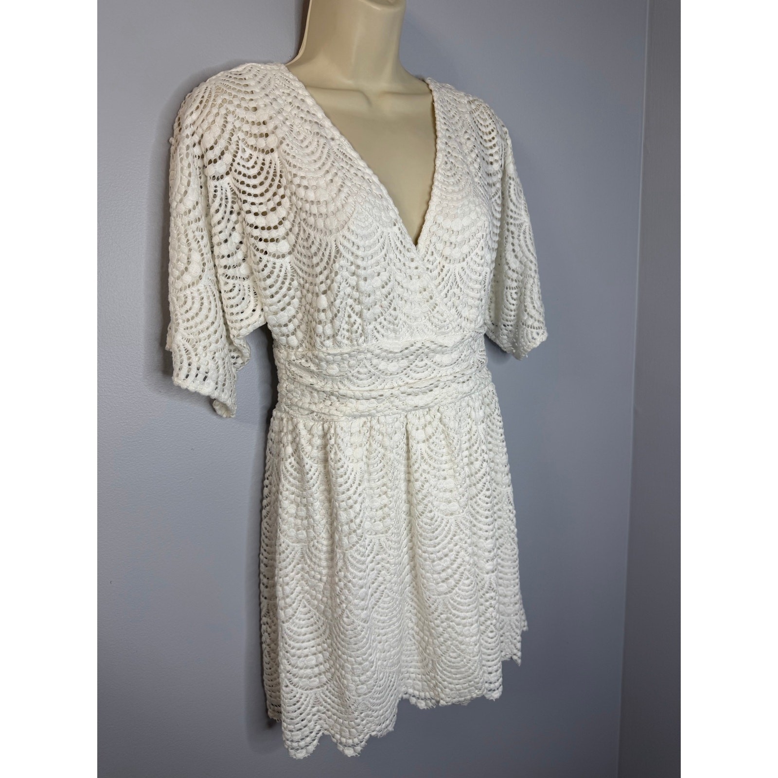Lilly Pulitzer Parigi Skort Romper Dress Scalloped Lace Resort White Sz S