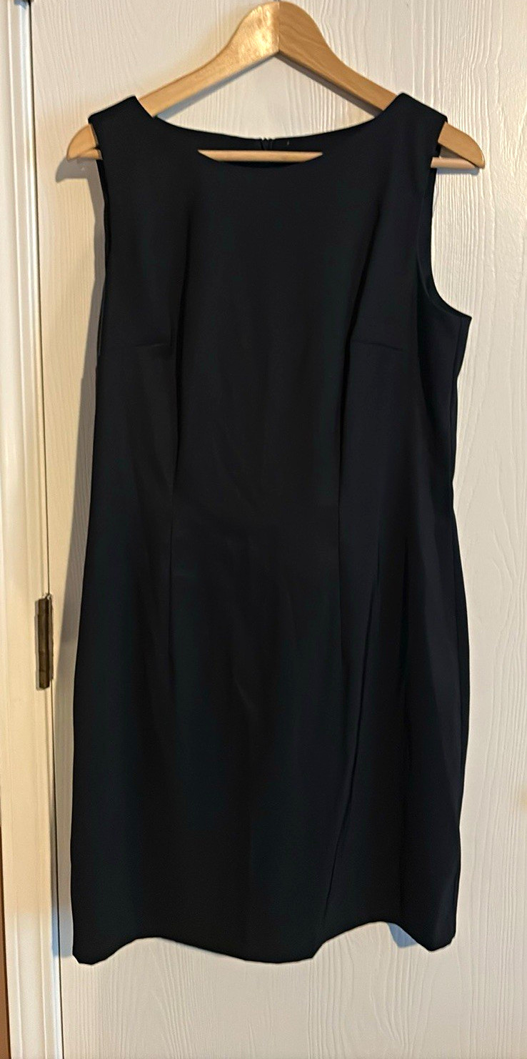 ALYX Women’s Black Solid Sheath Knee Length Sleeveless Round Neck Dress 14