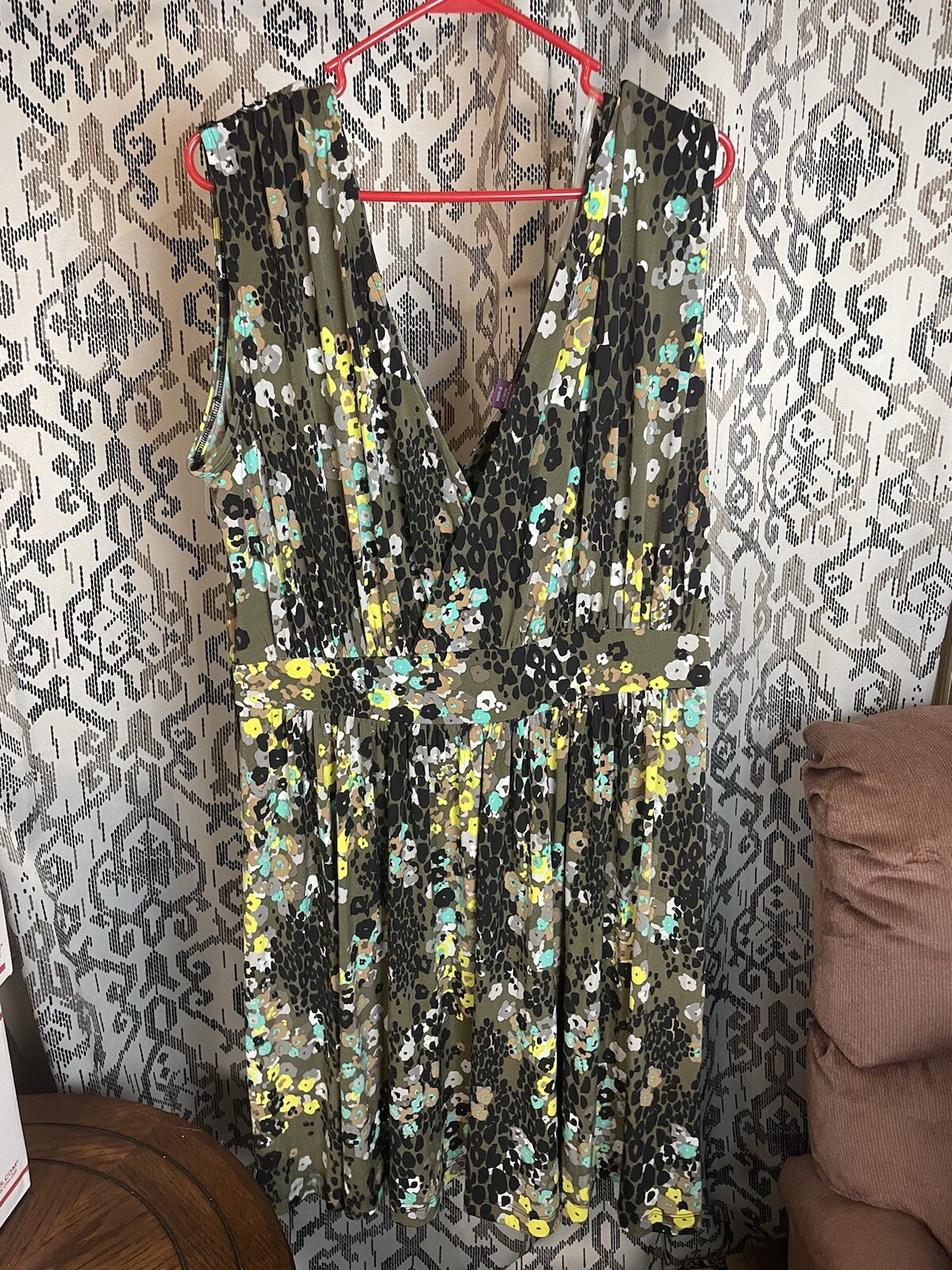 NWT Beverly Drive Womens 16/18 Casual Work Career Stretch Animal Print Dress $50
