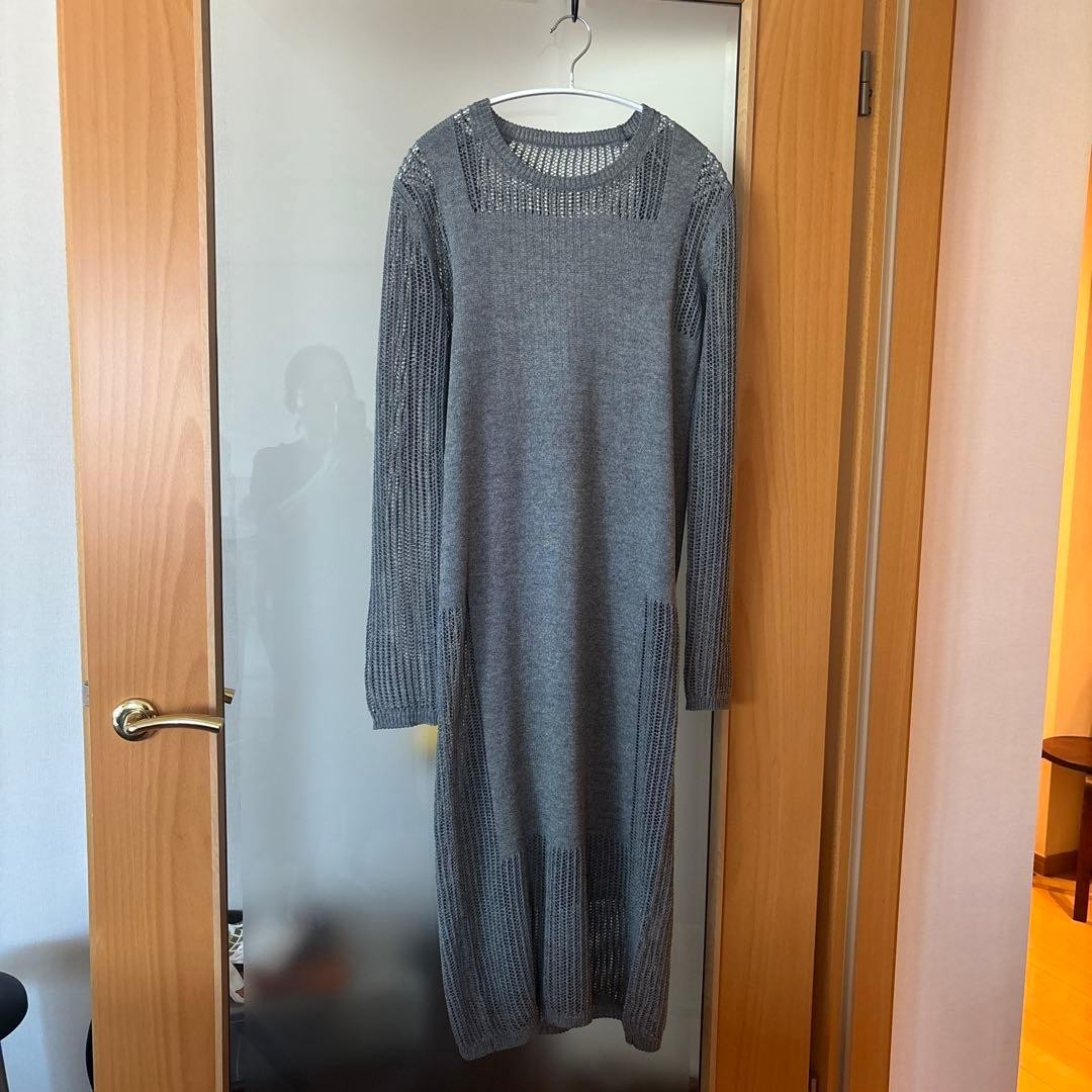 USED PLY BY RAGNE KIKAS KNIT LONG-SLEEVED TOP, GRAY, Y’S SIZE 2 GOOD