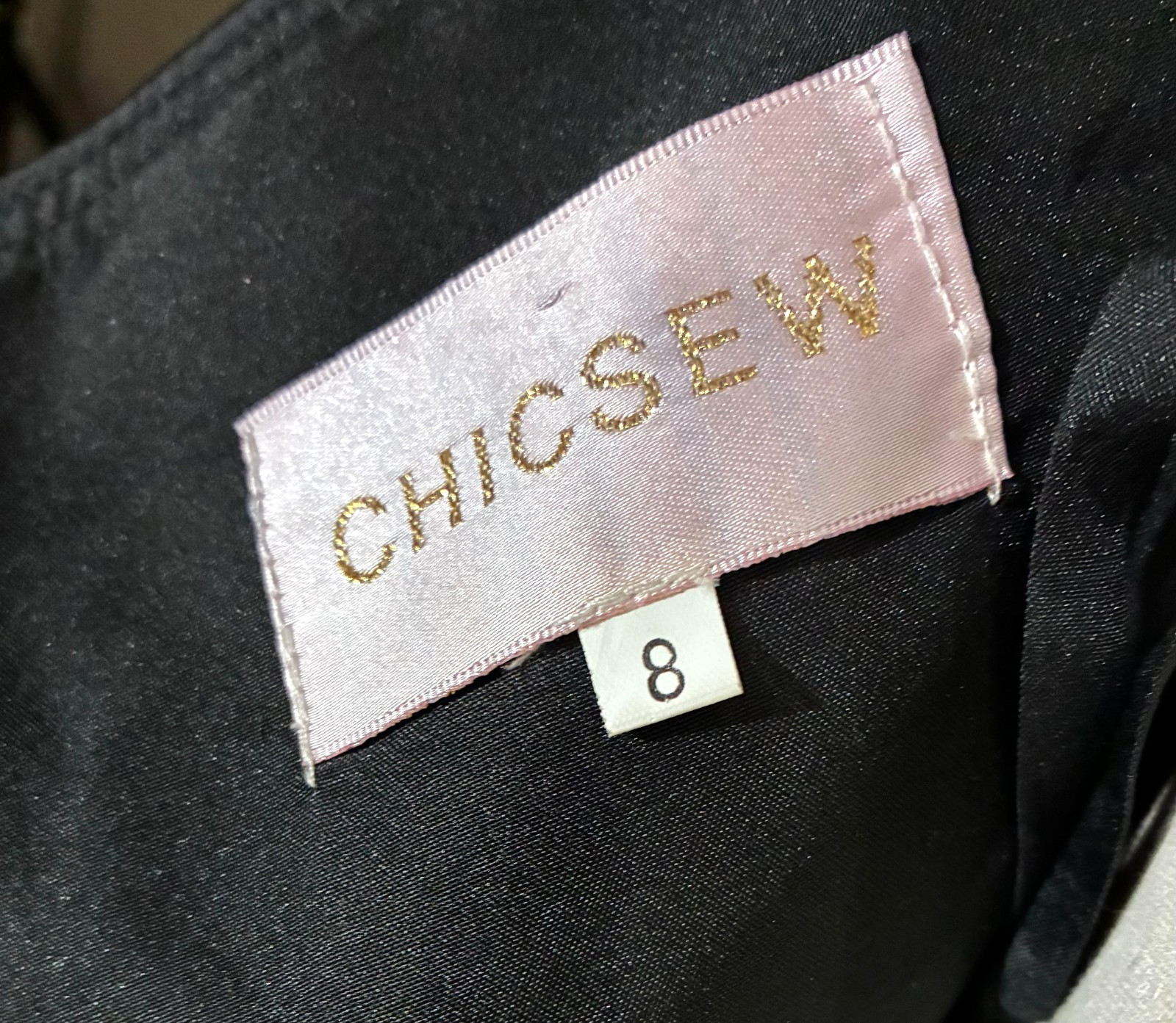 ChicSew-Strapless S’Hrt Lux Satin Drape Panel Gown(Black)-Sz 8 – MRSP $285