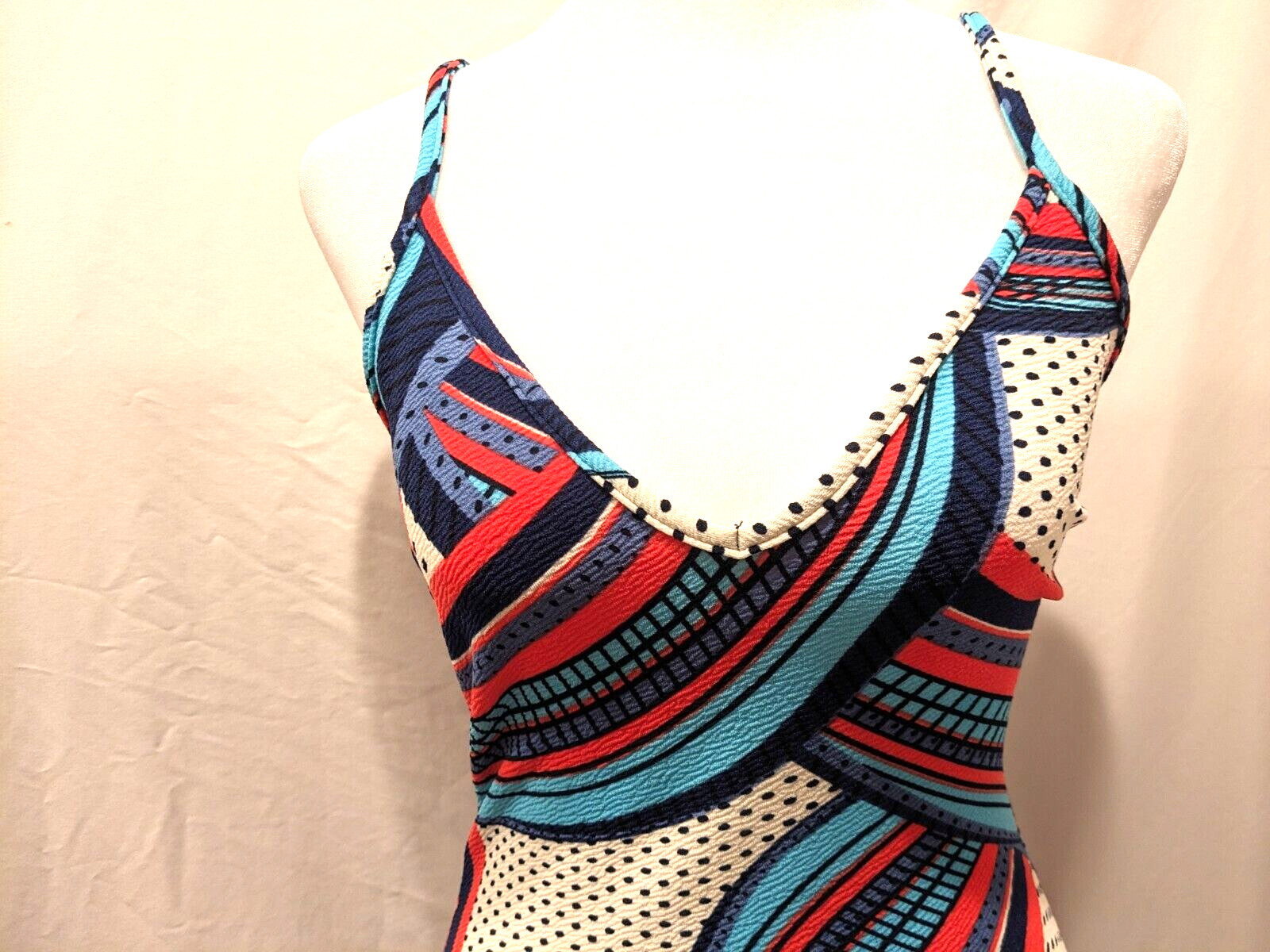 Boohoo Womens Cami/Sheath Shapely and Strapy Abstract Colorful Dress Sz: 4 Artsy