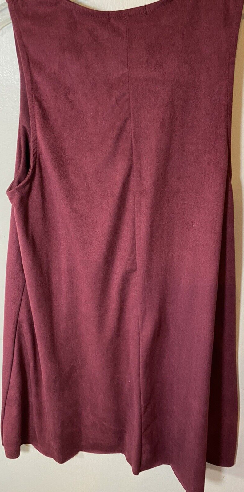 Mod Ref Dress Large Womens Burgundy Red Shift Sexy Sleeveless VNeck Criss Cross