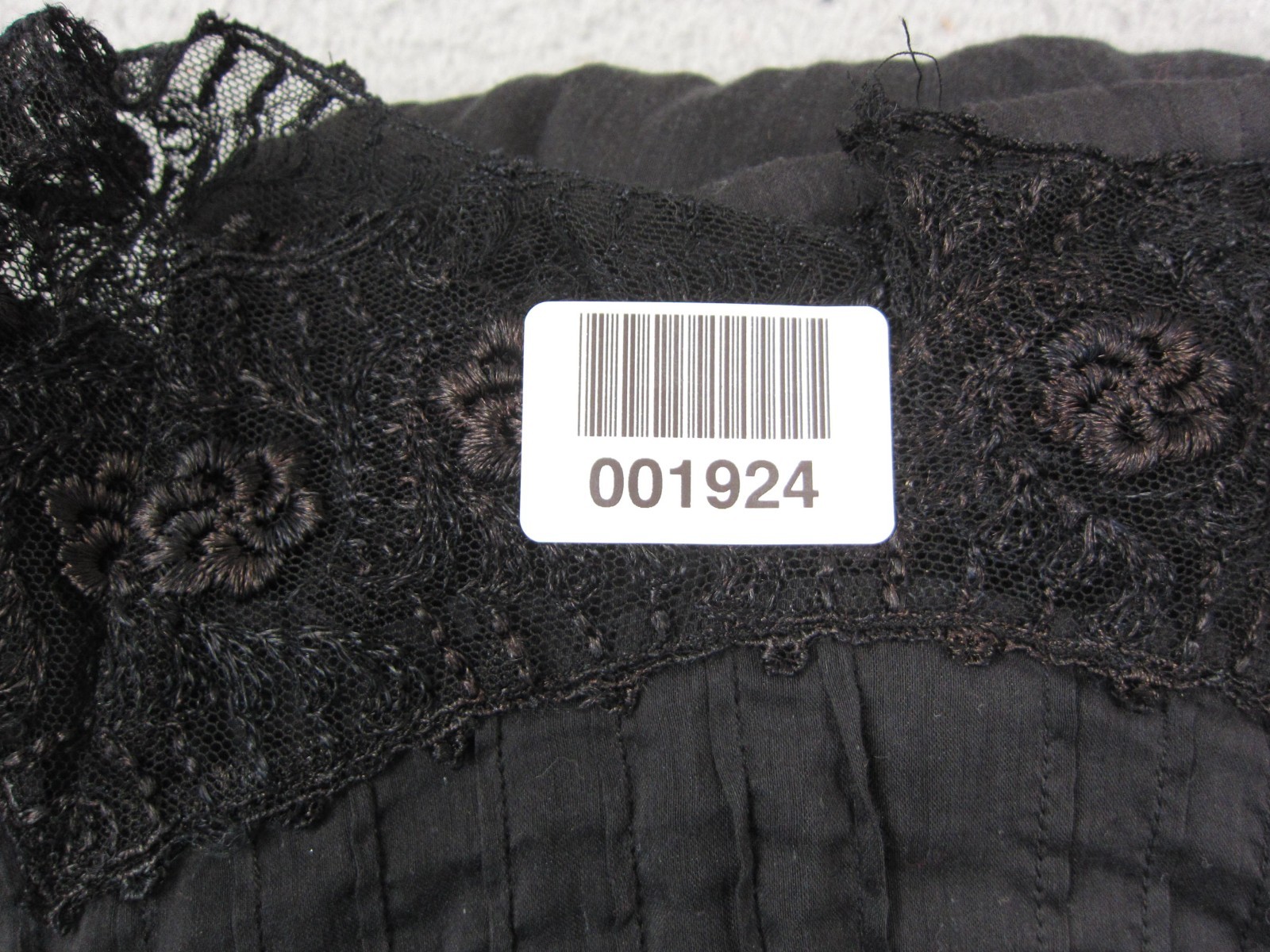 True Vintage Voil Dress Womens Extra Small XS Black Gown Lace Midi 1900s