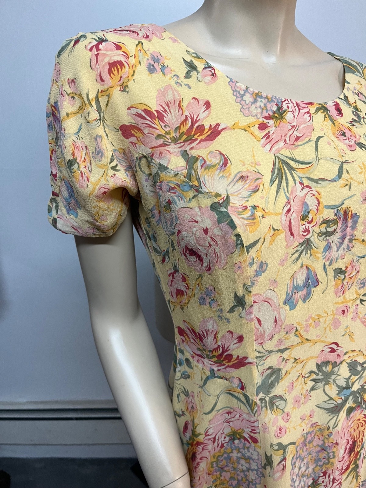 Vintage J Peterman April in Paris Silk Dress Size 4 Bust 34-35