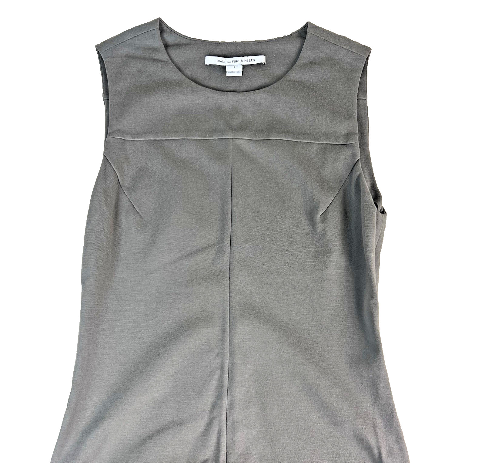 DVF Diane von Furstenberg Gray Blue Green Colorblock Sheath Dress 8 Bodycon Zip