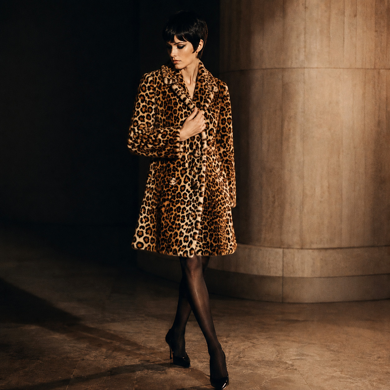 Wheels and Dollbaby Uptown Girl Faux Fur Leopard Coat SIze 12 AU / 8 US Luxury