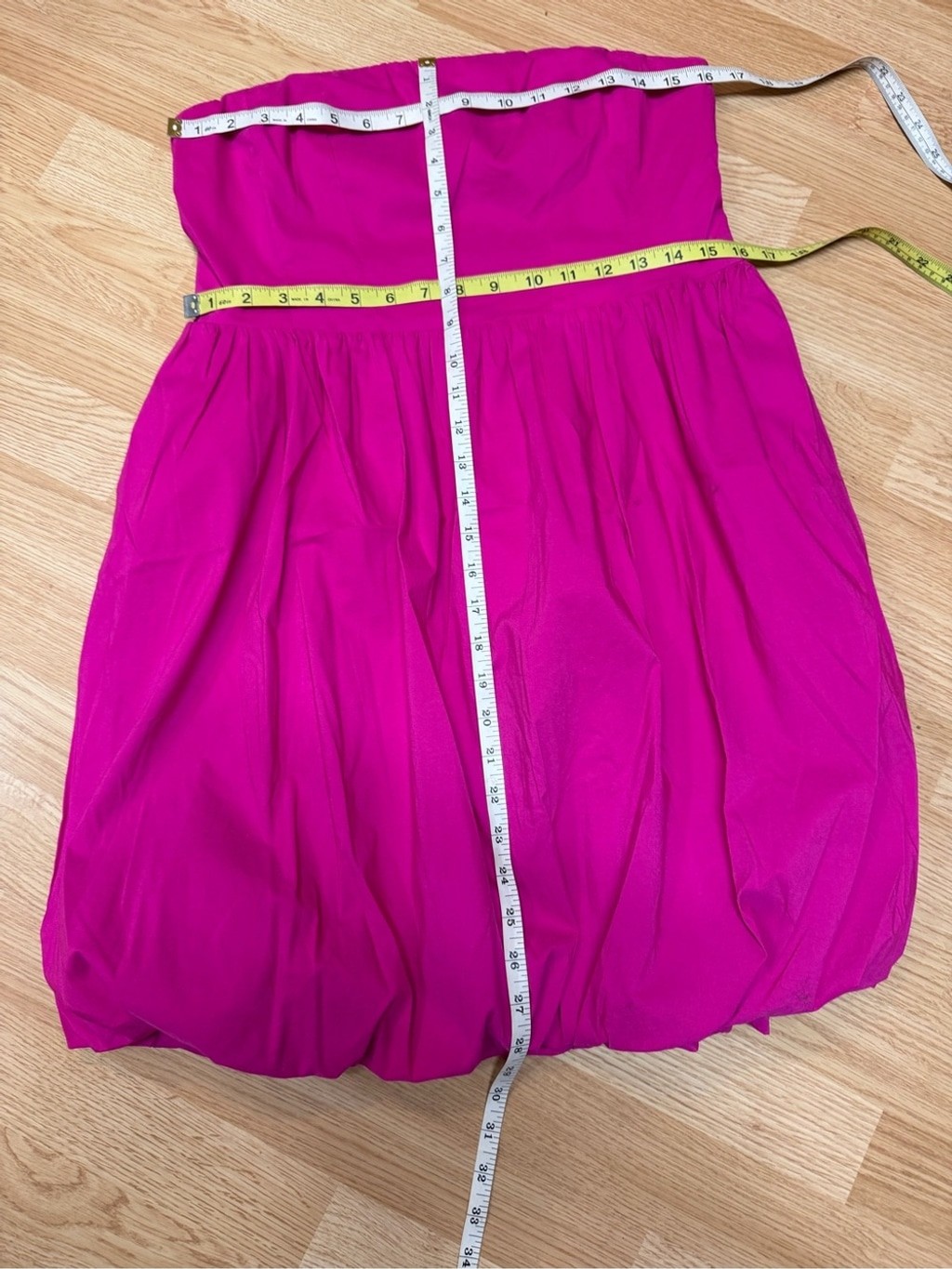 Express Women’s M Pink Strapless Bubble Hem Dress Smocked Back NWT Party