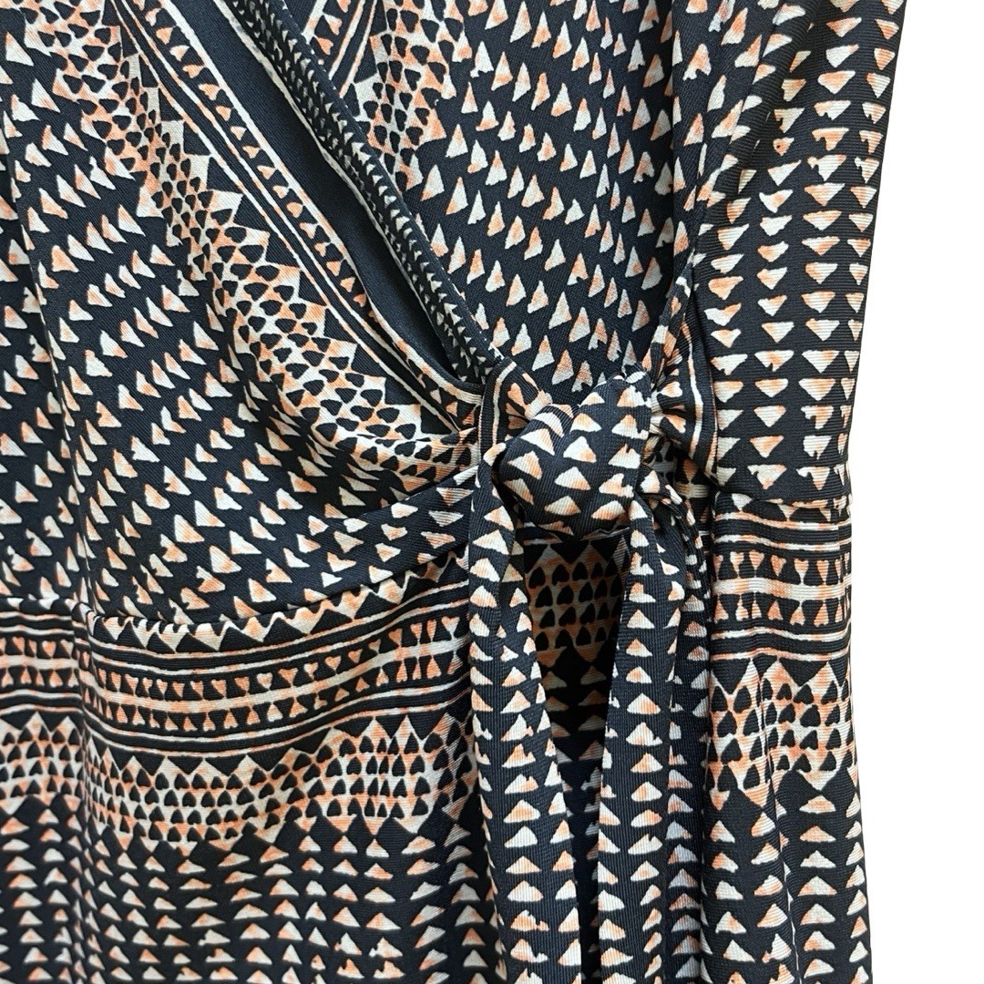 BCBGMaxAzria Adele Wrap Dress Aztec Geometric Print 3/4 Length Sleeves Size S