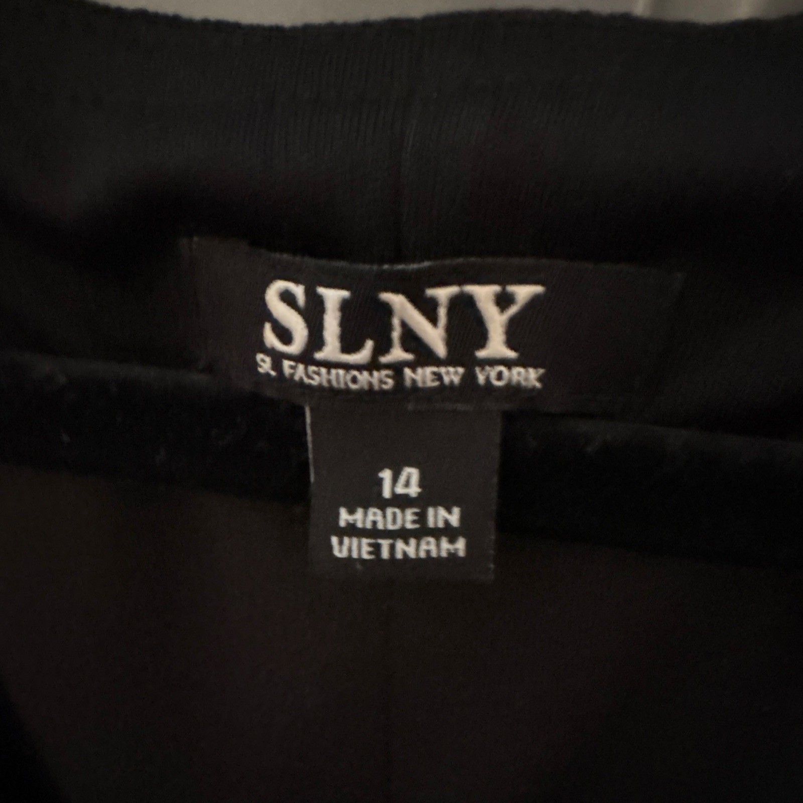 SLNY Women’s Black Chiffon Layered Ruffle Rhinestone A-Line Knee Dress 14