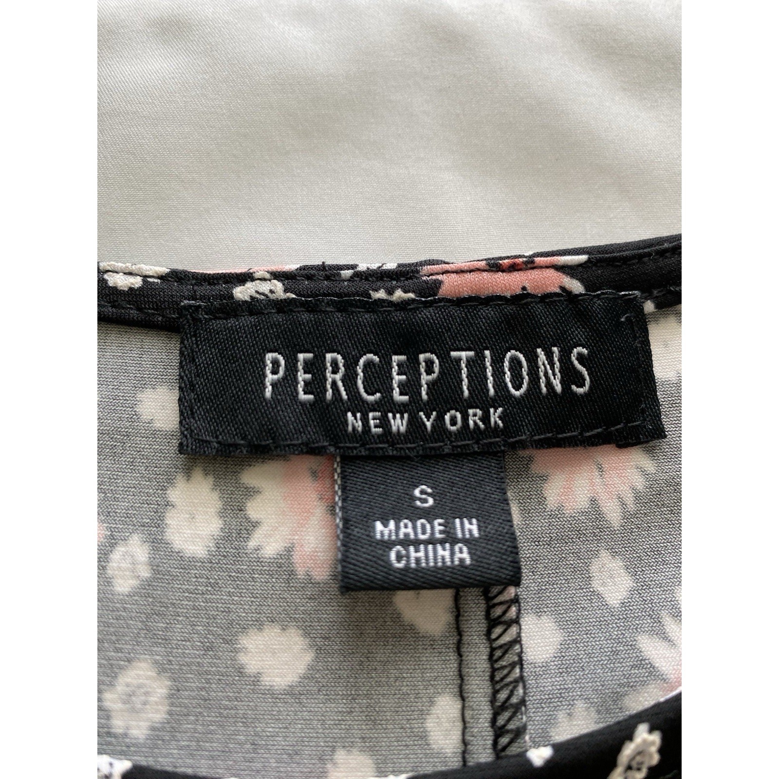 Perceptions Sleeveless A-Line Dress Black Pink White Daisy Floral Sundress S