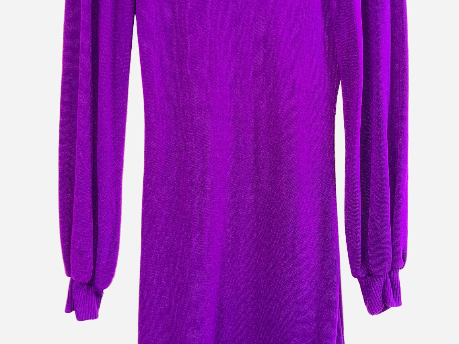 Francescas Dress Medium Purple Cuffed Sleeves Soft Button Up Turtle Neck
