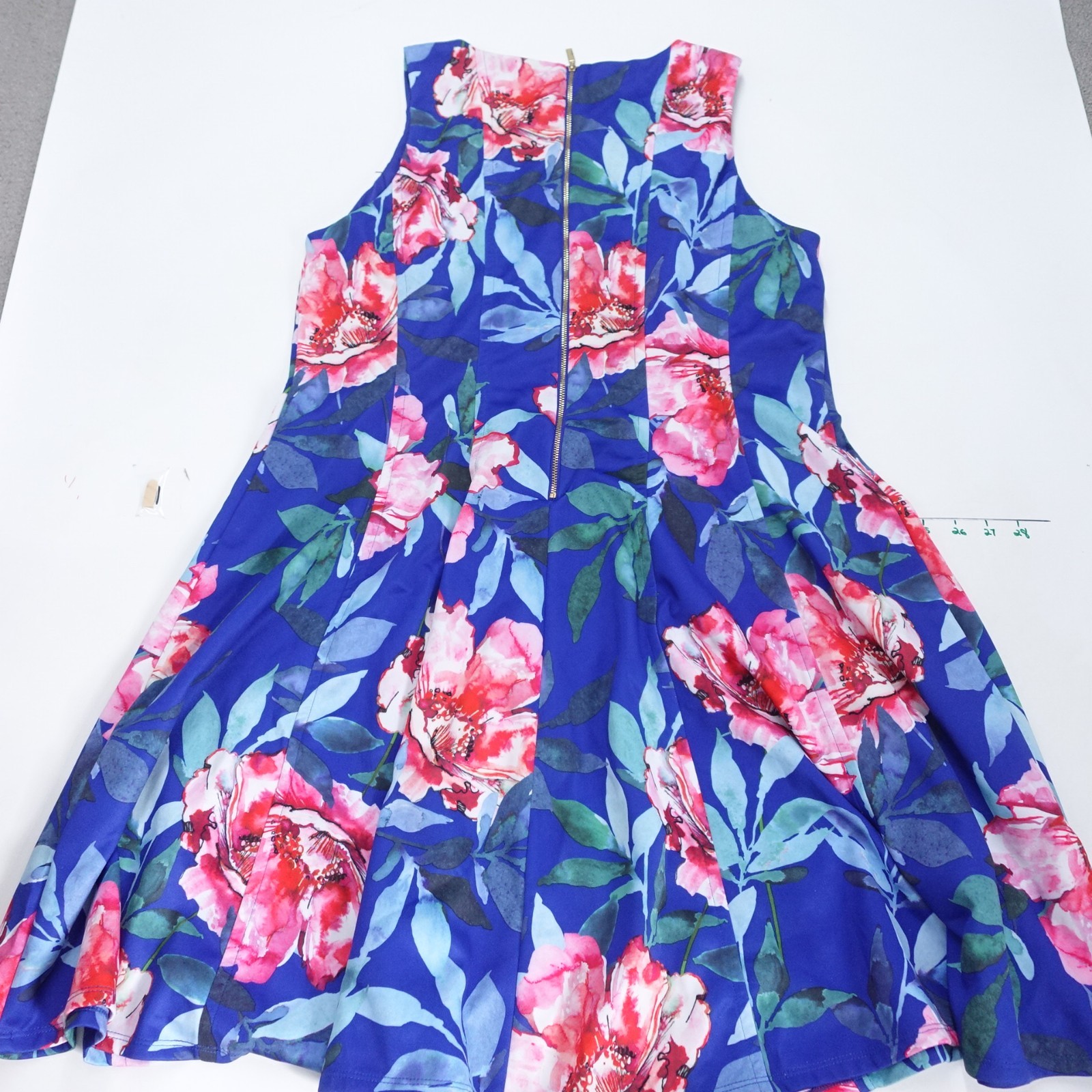 DB Established 1962 Fit & Flare Dress Womens 14 Multicolor Floral Keyhole Front