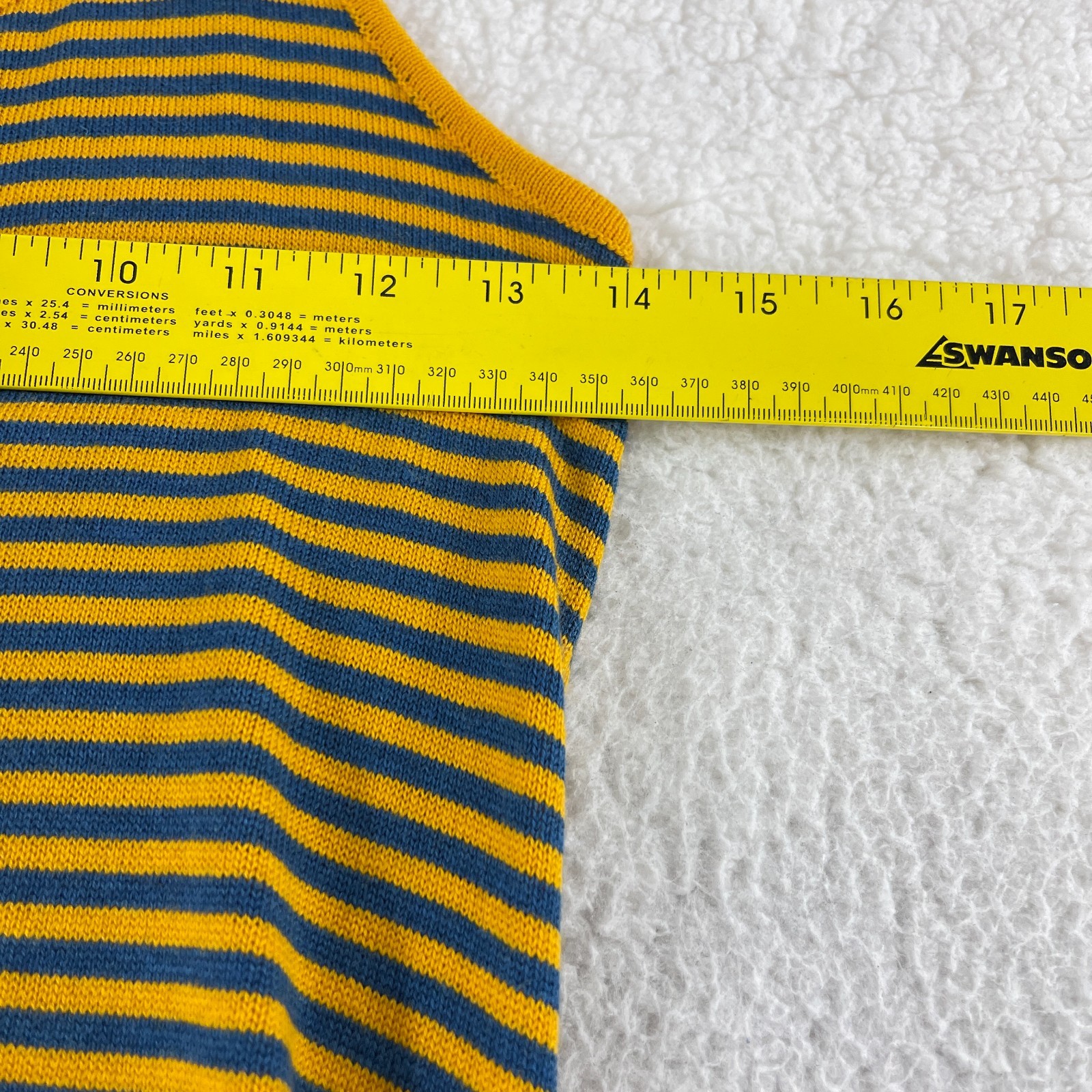 Callahan Nicky Halter Dress Womens Small Yellow Blue Stripe Knit Casual Pullover